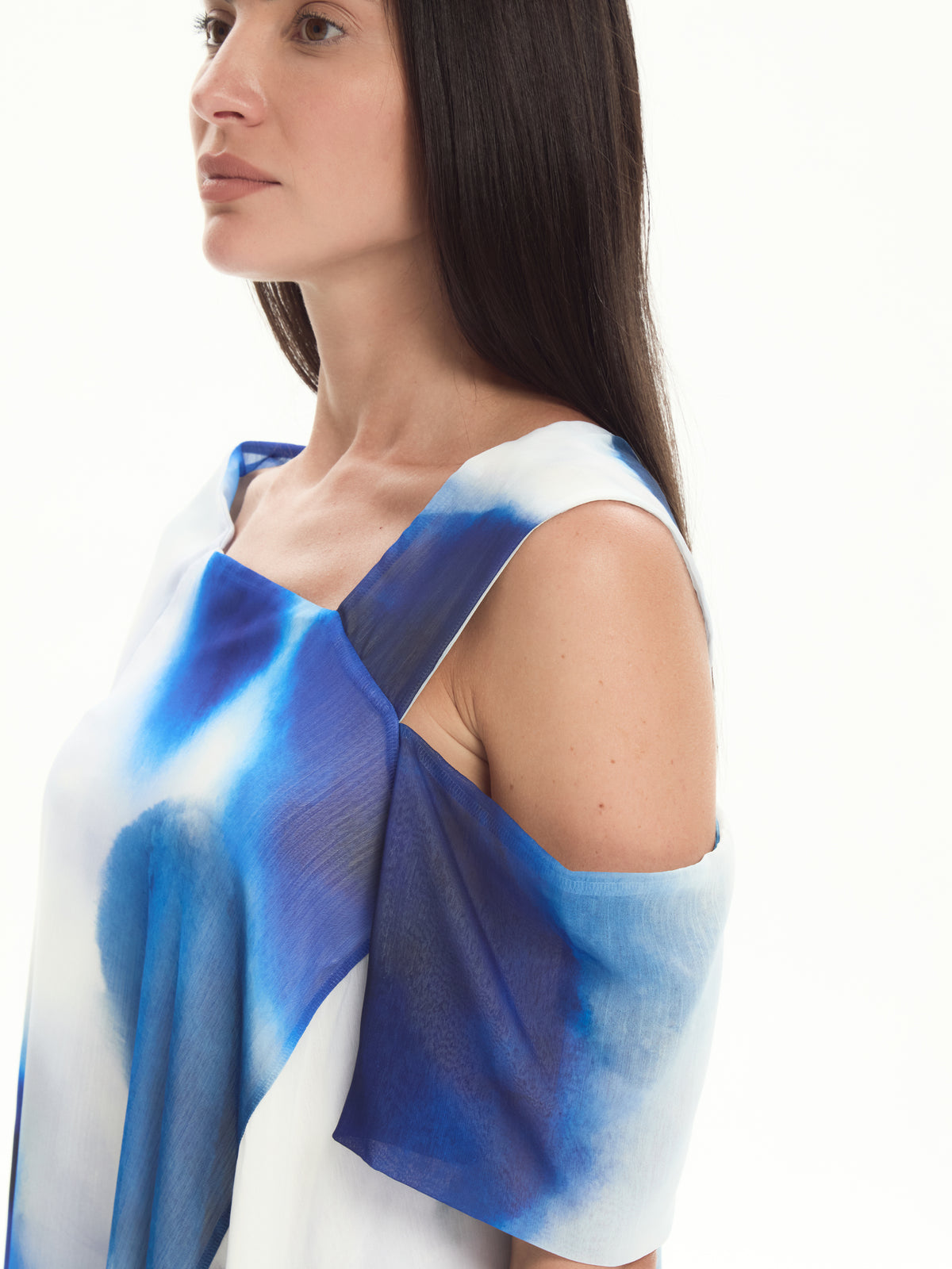 IXOS Abito asimmetrico con spalle incrociate AZZURRO