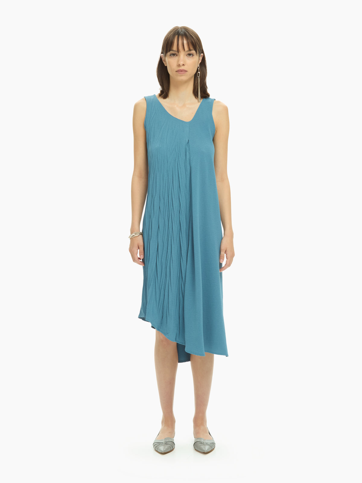 IXOS Abito midi asimmetrico AZZURRO