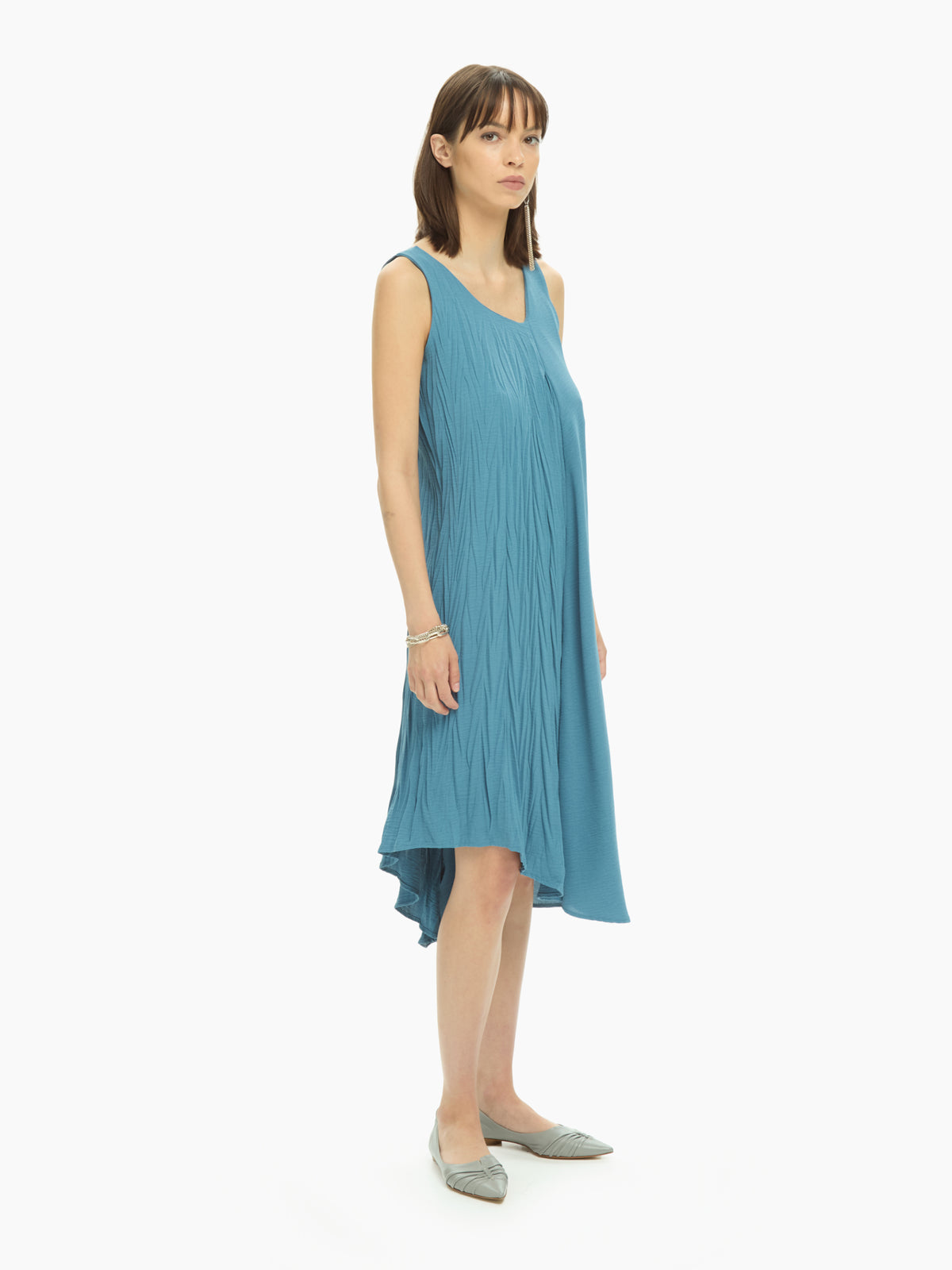 IXOS Abito midi asimmetrico AZZURRO