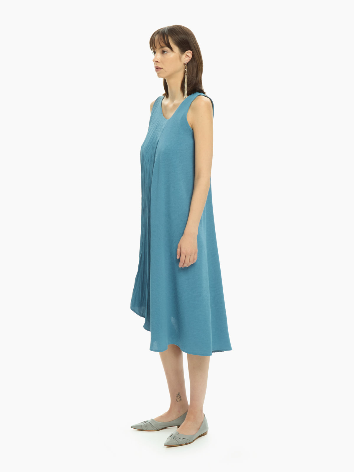 IXOS Abito midi asimmetrico AZZURRO