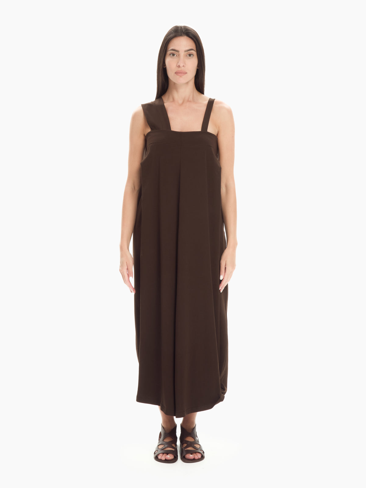 IXOS Abito con spalline asimmetriche MARRONE