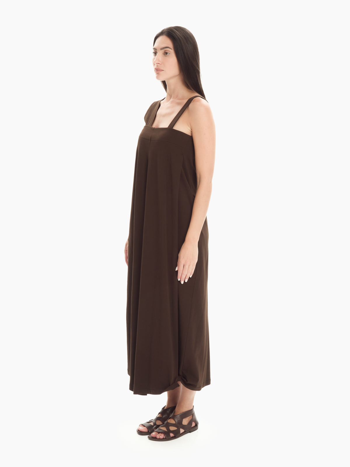 IXOS Abito con spalline asimmetriche MARRONE