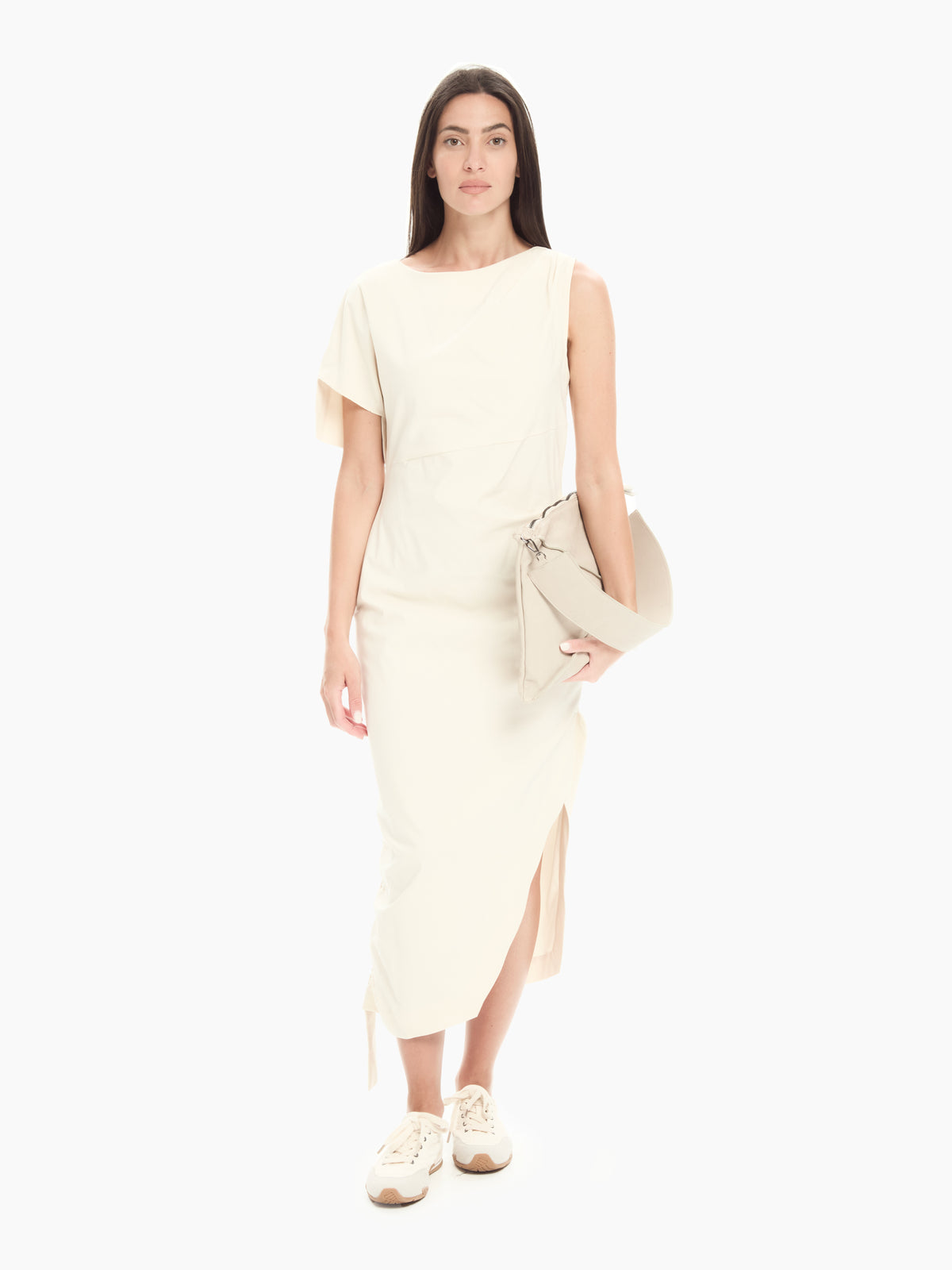 IXOS Abito midi con drappeggio BEIGE