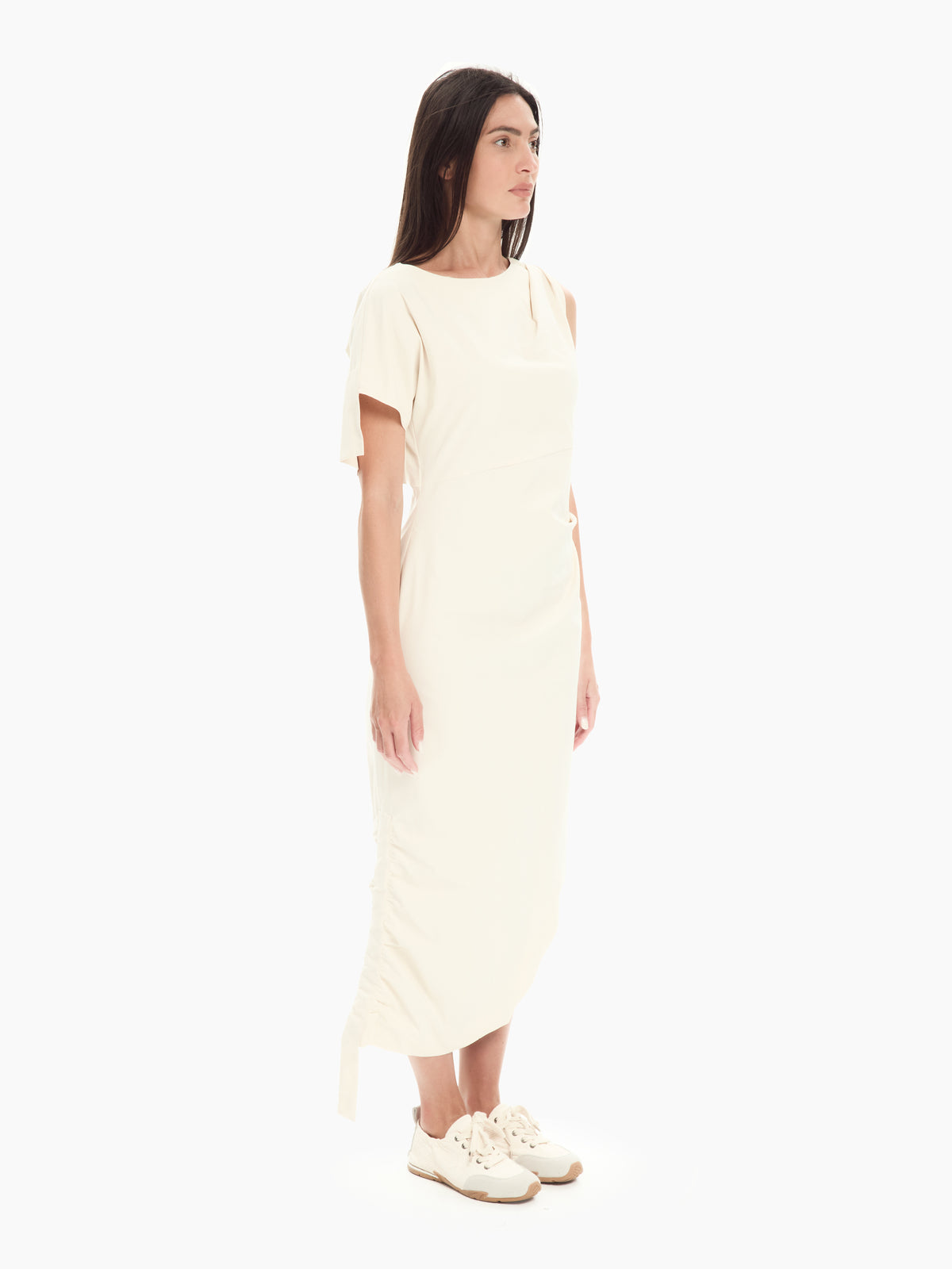 IXOS Abito midi con drappeggio BEIGE