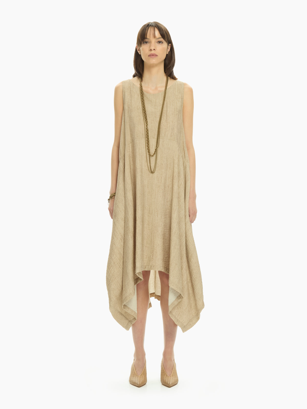 IXOS Abito asimmetrico drappeggiato BEIGE