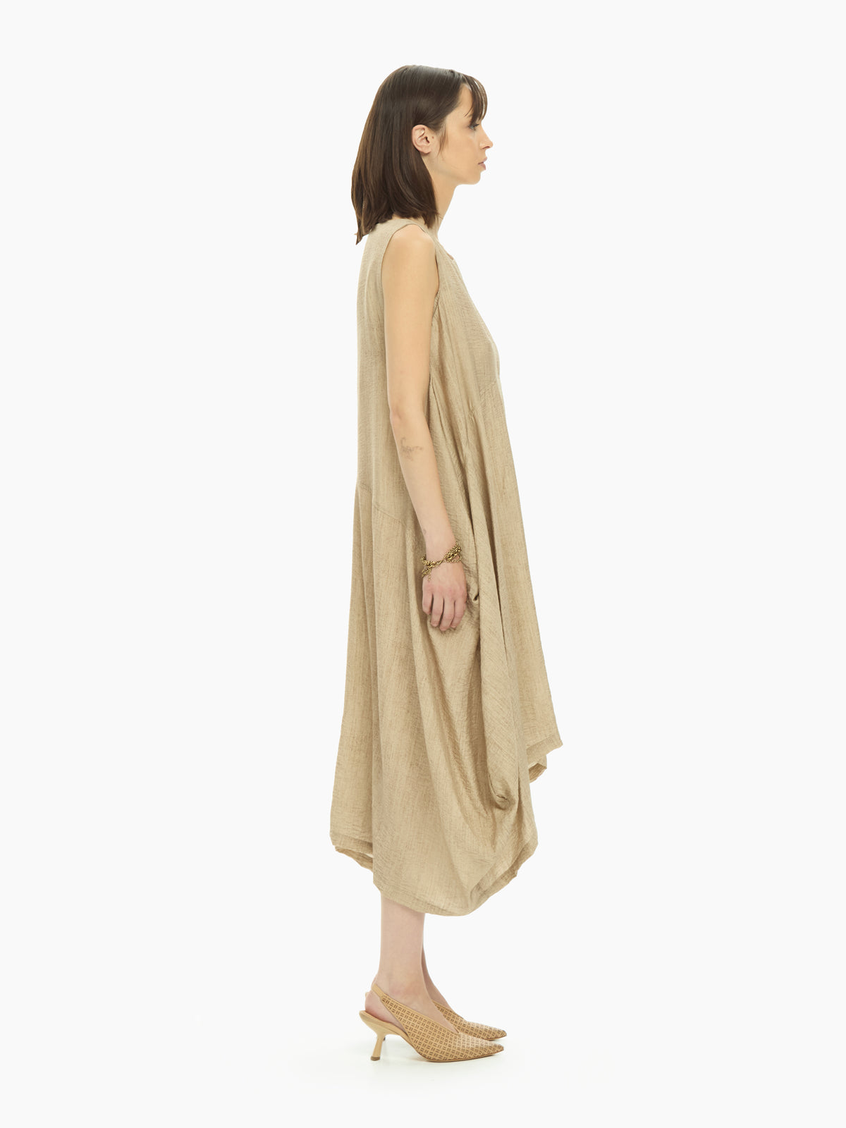 IXOS Abito asimmetrico drappeggiato BEIGE