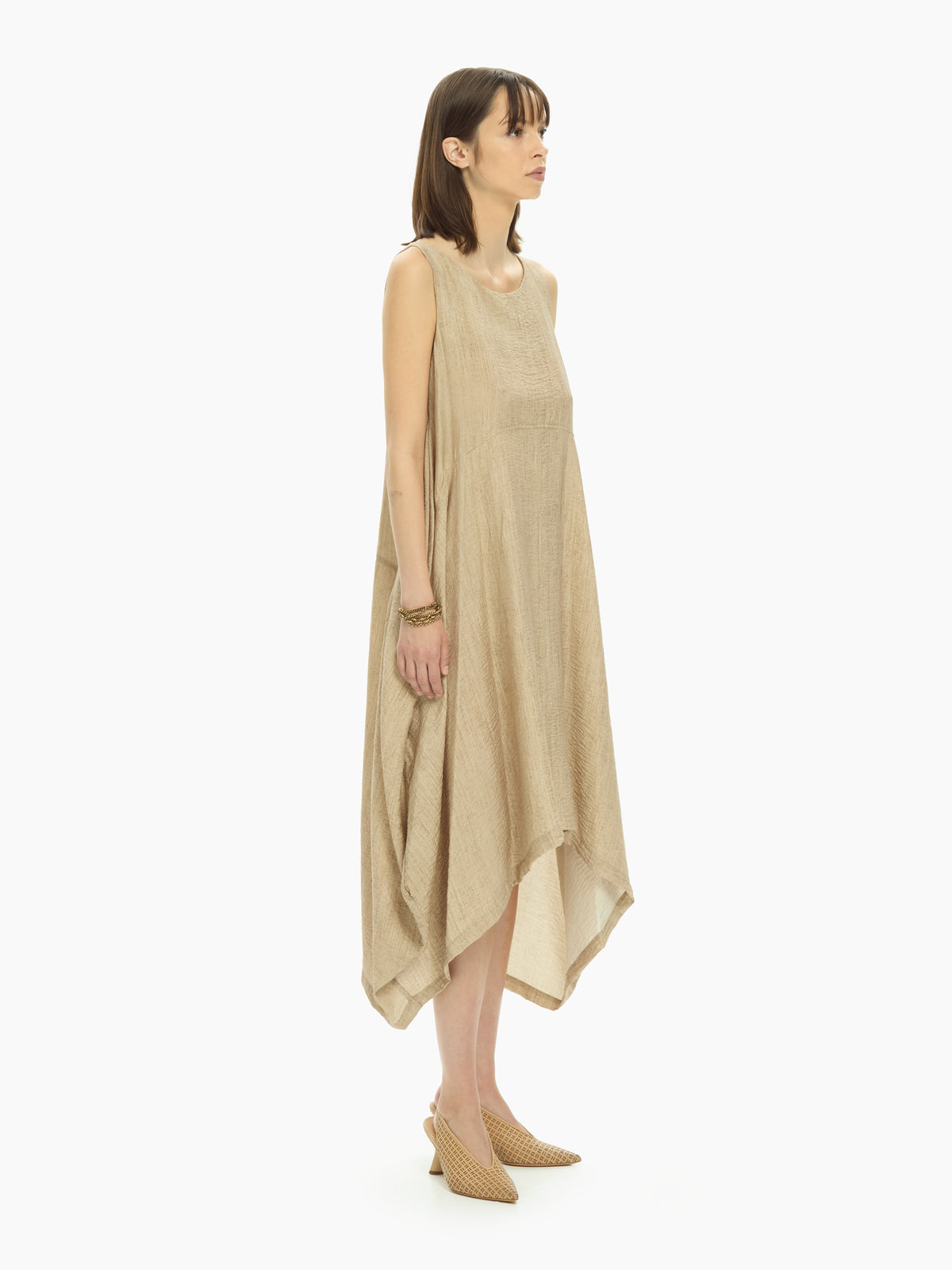 IXOS Abito asimmetrico drappeggiato BEIGE