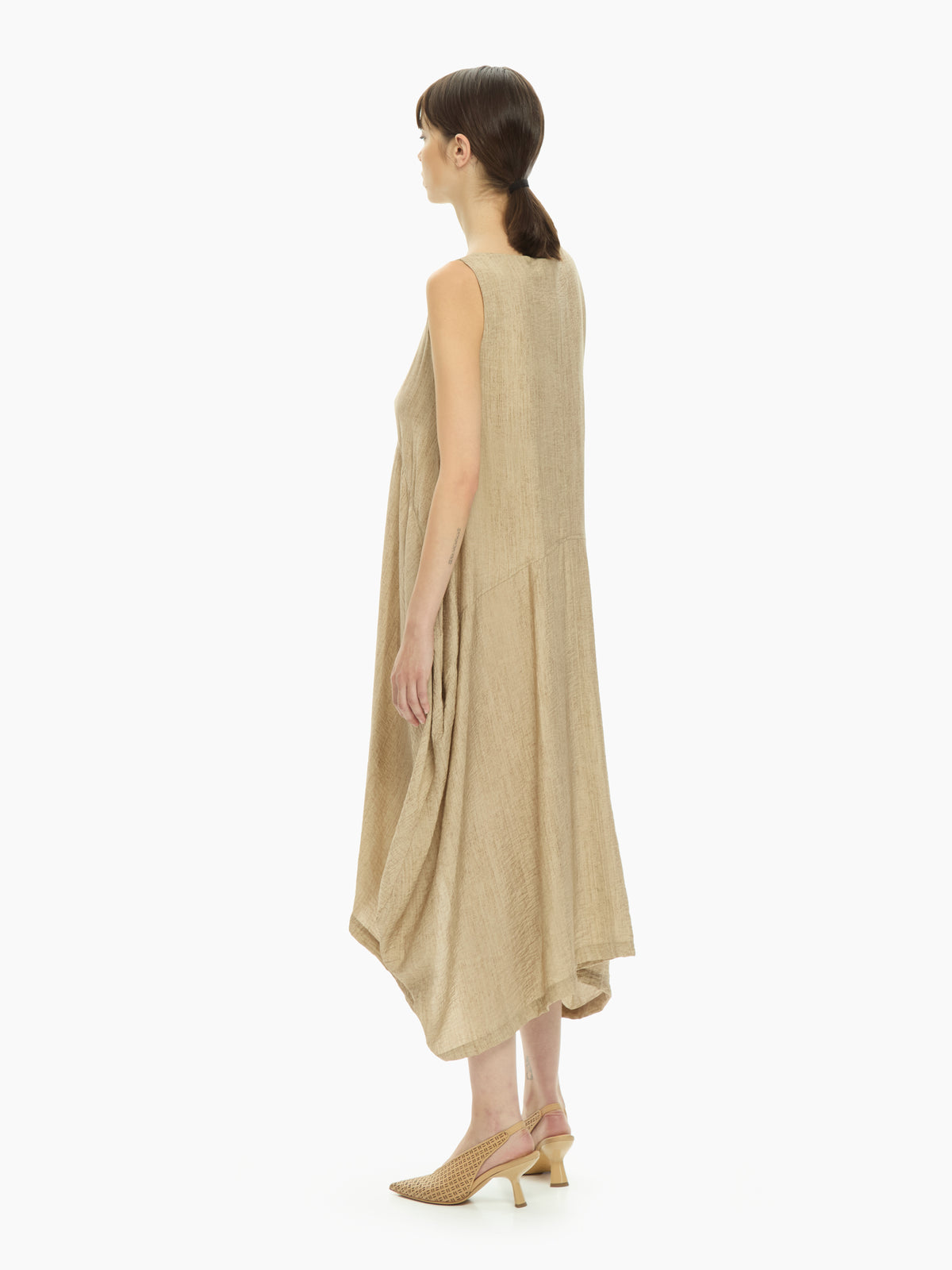 IXOS Abito asimmetrico drappeggiato BEIGE