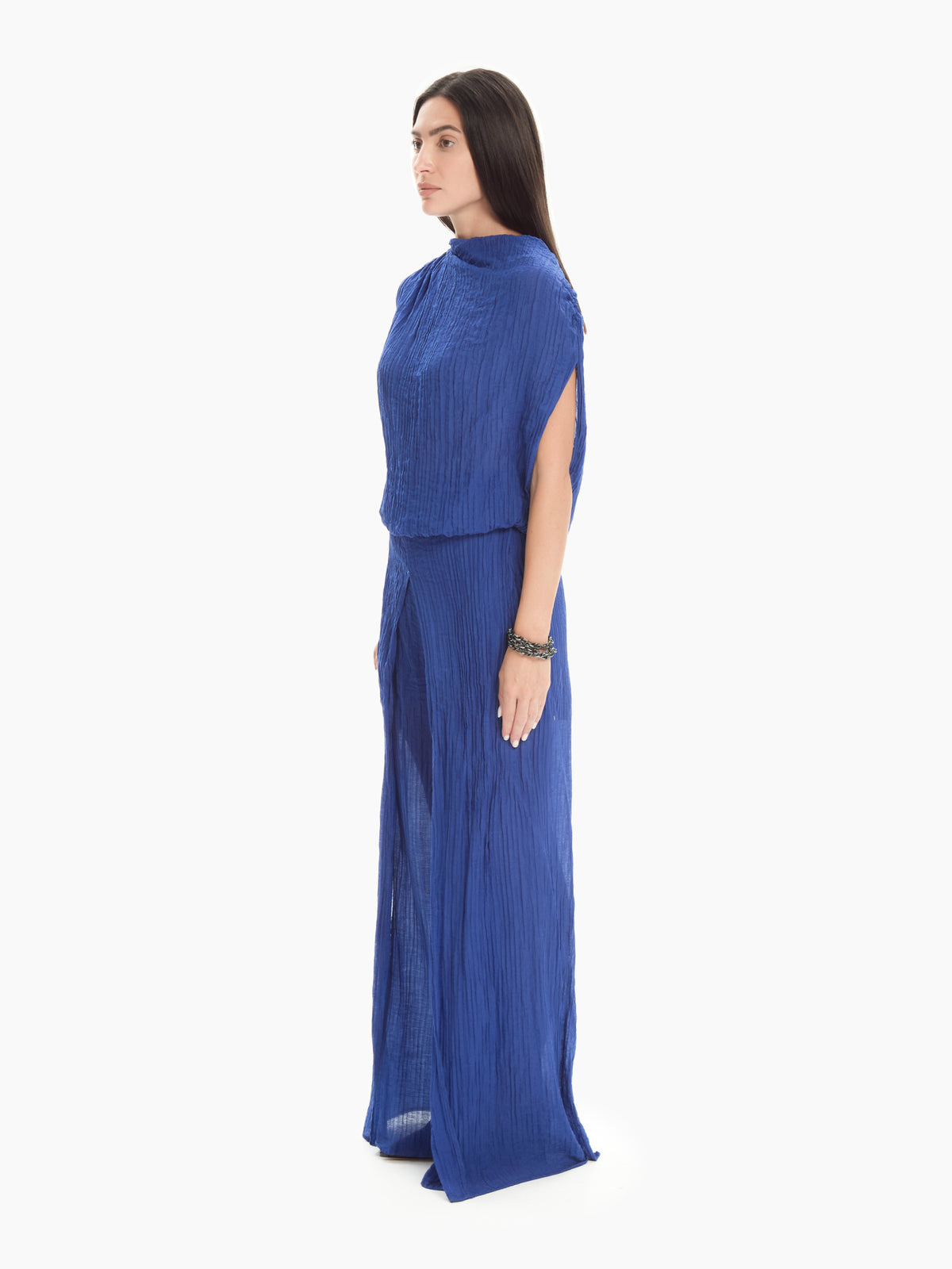 IXOS Tuta fluida con collo drappeggiato  BLU