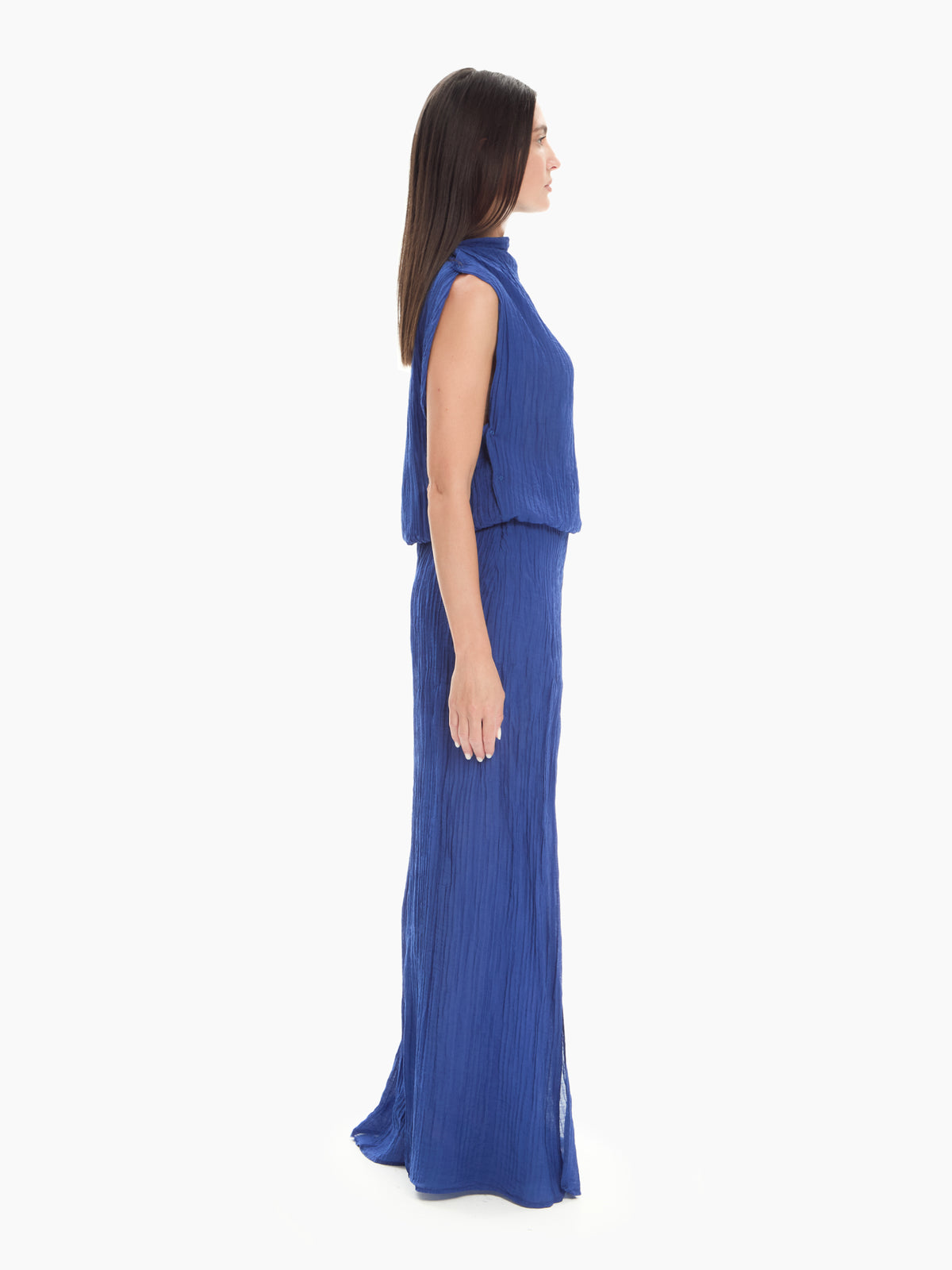IXOS Tuta fluida con collo drappeggiato  BLU