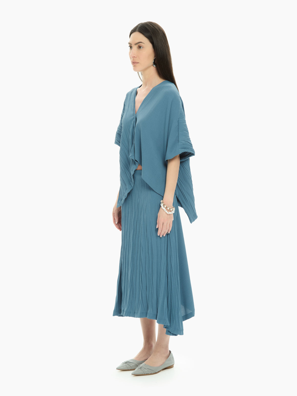 IXOS Top asimmetrico AZZURRO
