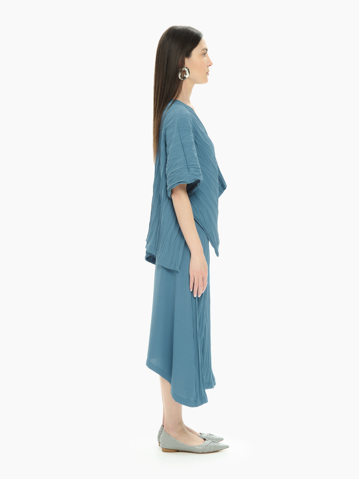 IXOS Top asimmetrico AZZURRO
