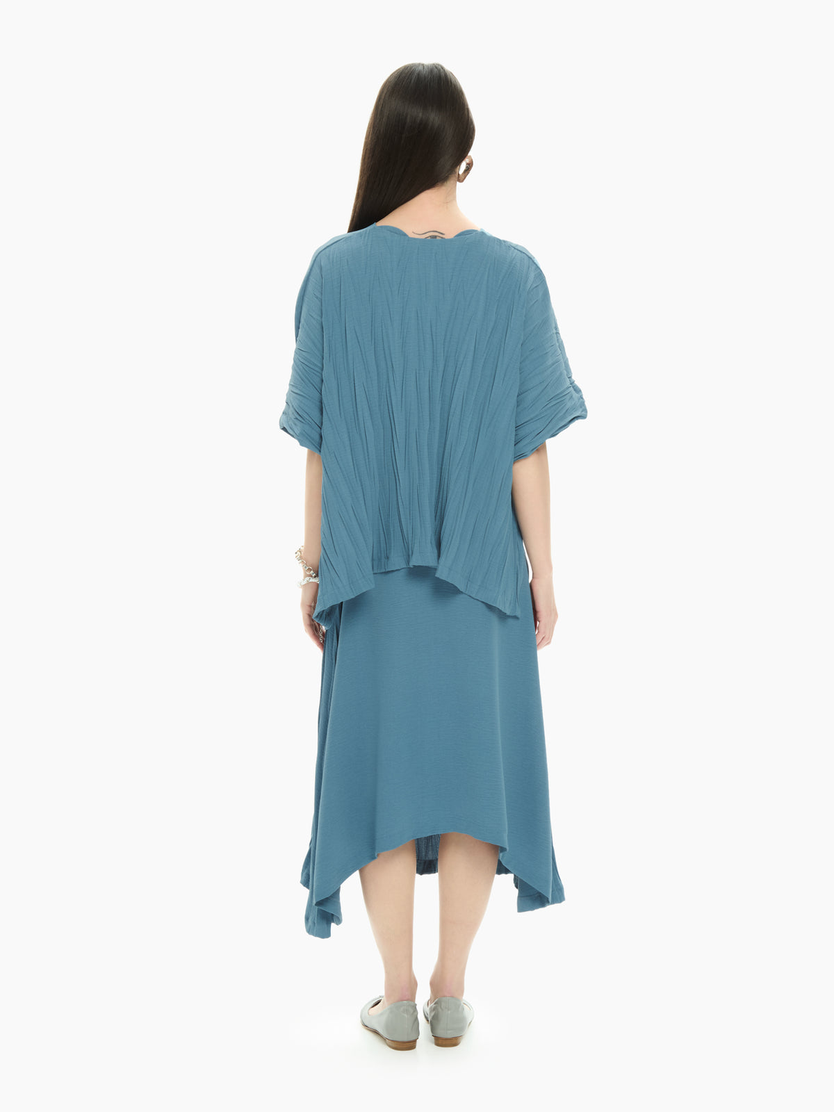 IXOS Top asimmetrico AZZURRO