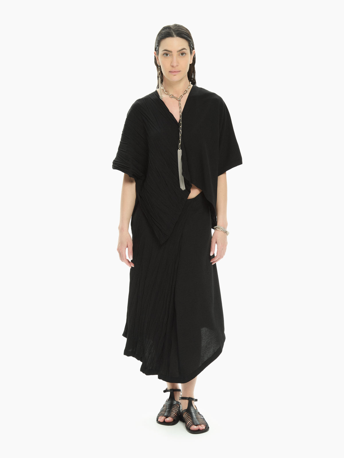 IXOS Top asimmetrico NERO