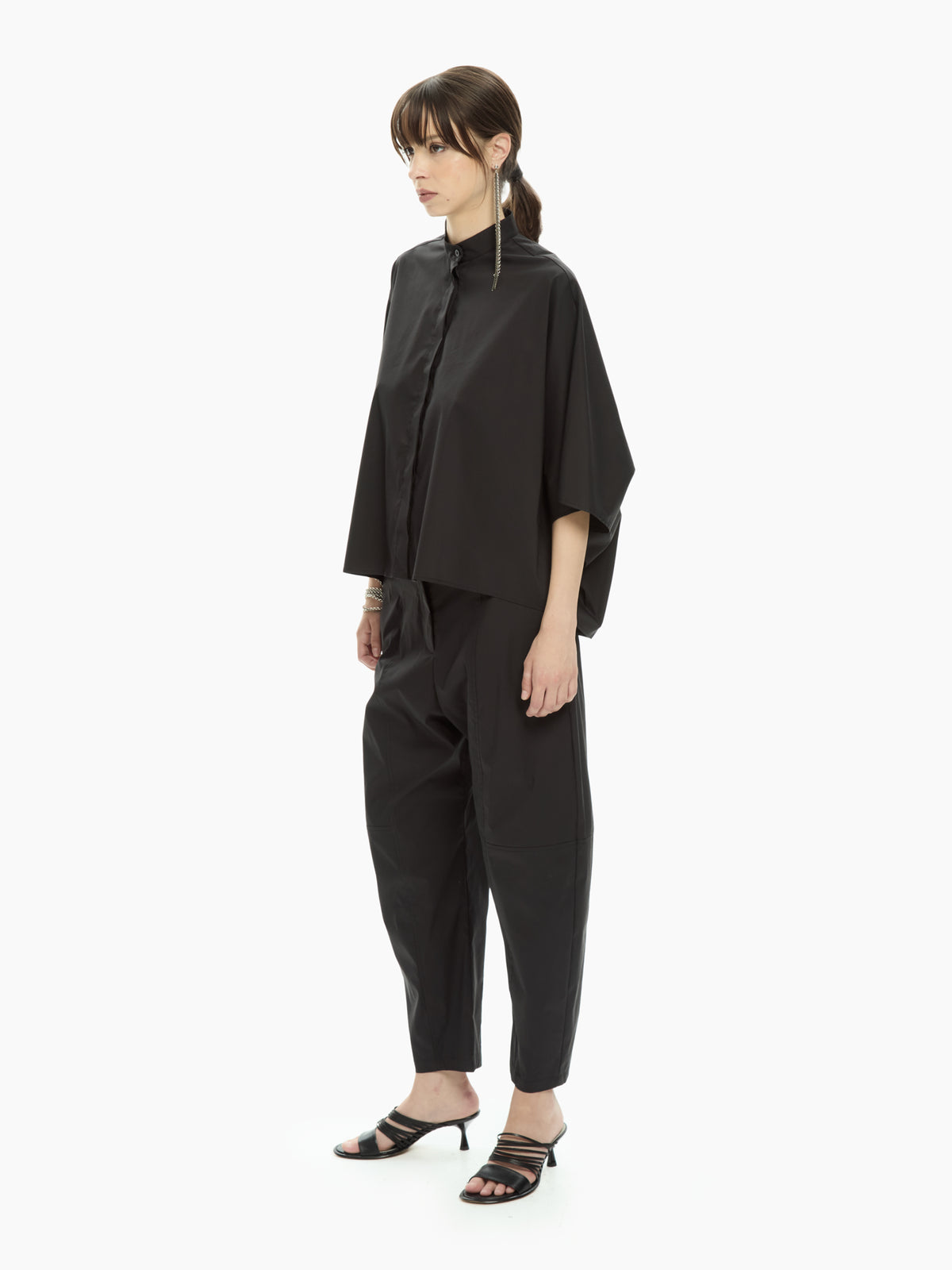 IXOS Camicia ampia con collo rialzato NERO