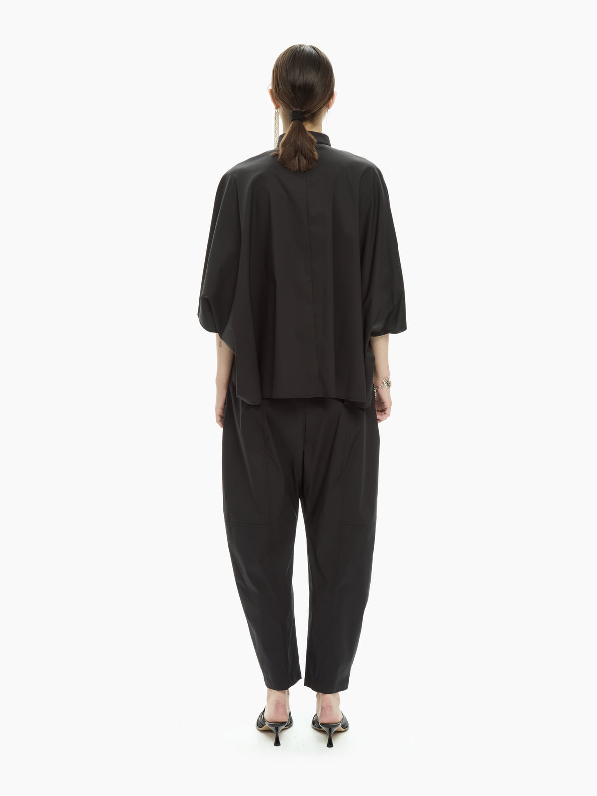 IXOS Camicia ampia con collo rialzato NERO