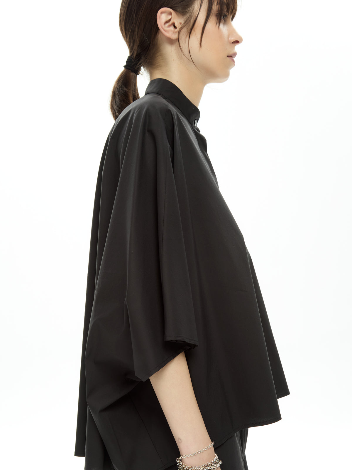 IXOS Camicia ampia con collo rialzato NERO