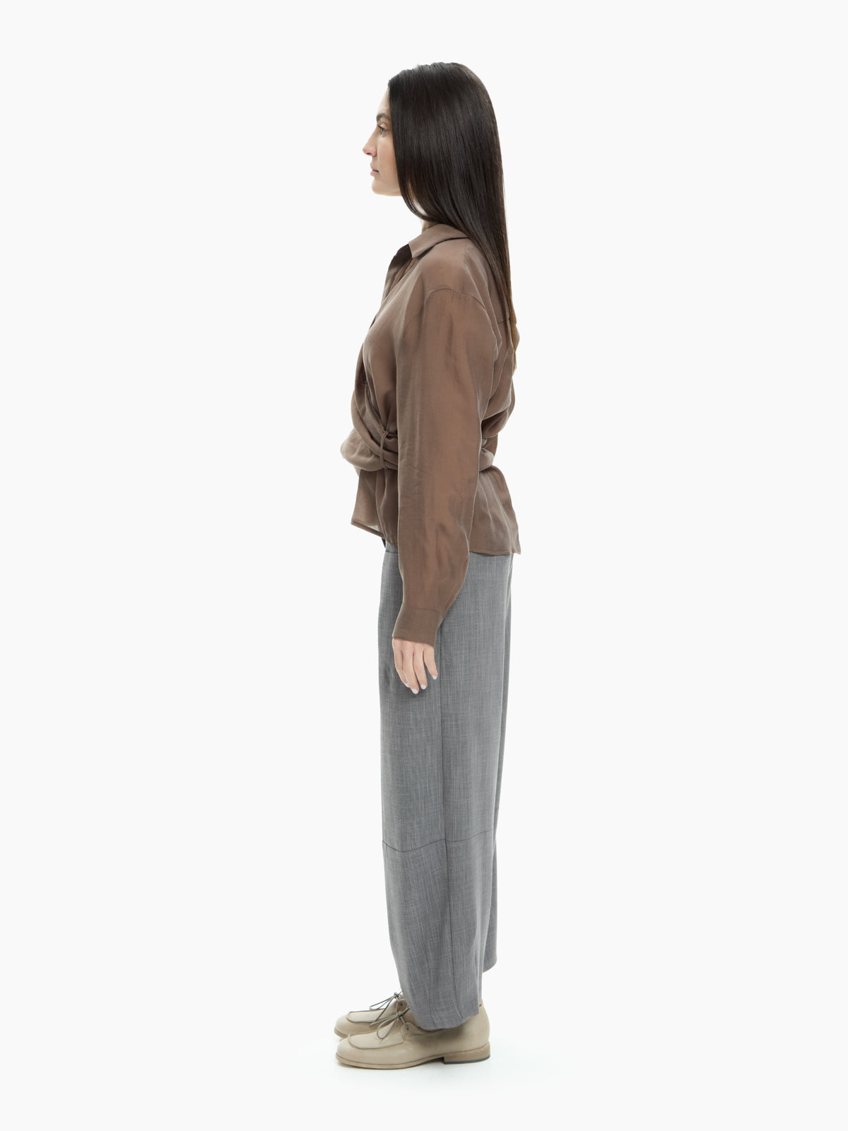 IXOS Camicia incrociata con scollo a V BEIGE