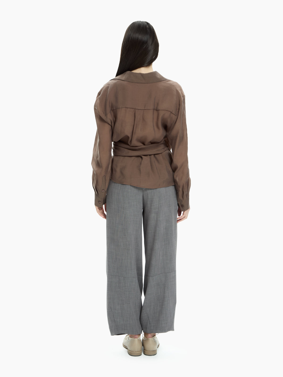 IXOS Camicia incrociata con scollo a V BEIGE
