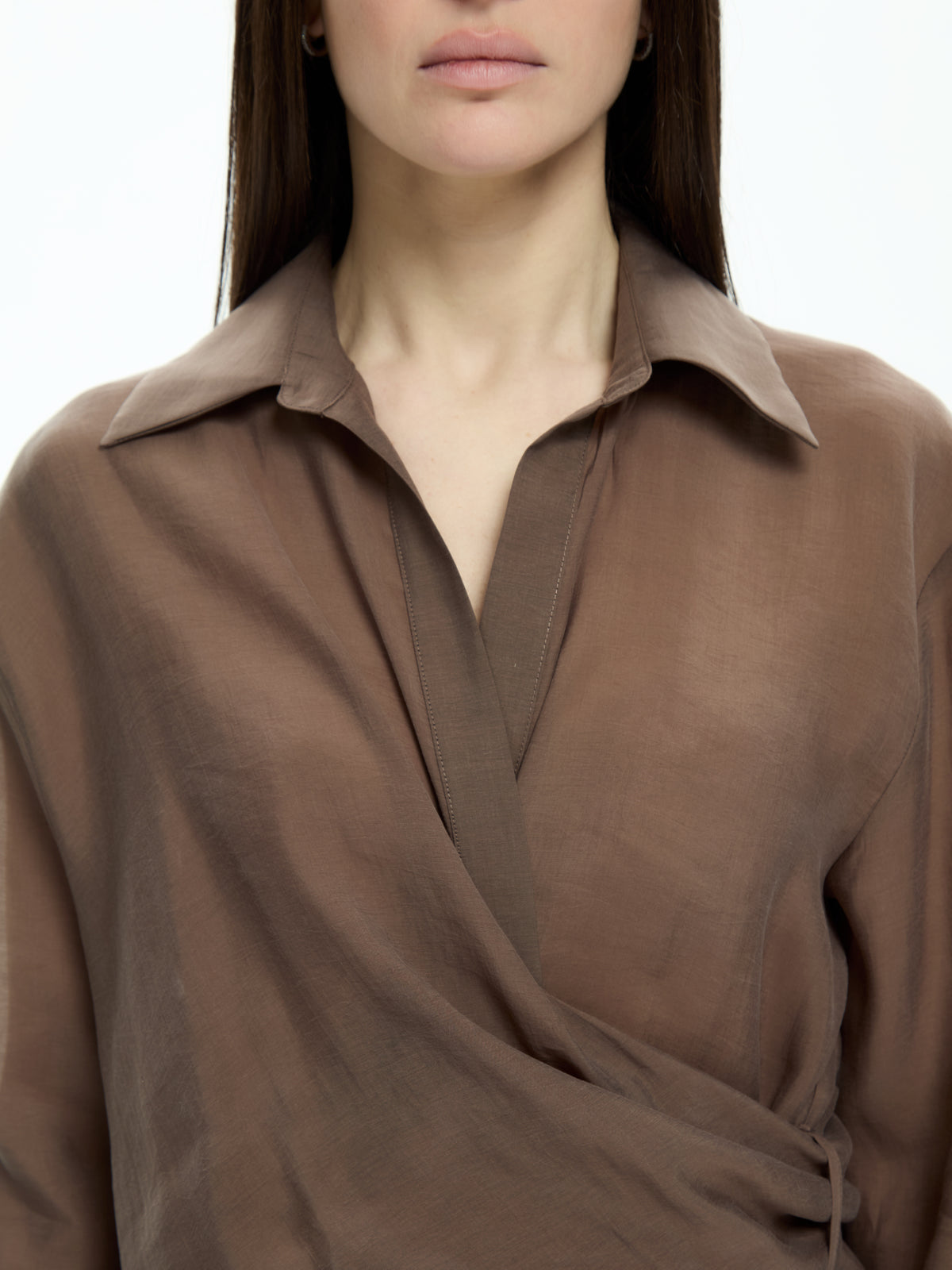 IXOS Camicia incrociata con scollo a V BEIGE