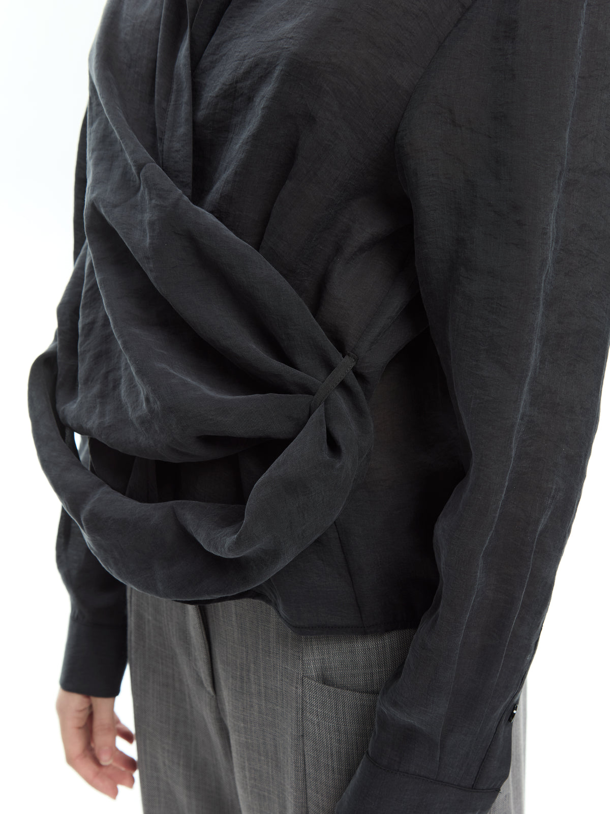 IXOS Camicia incrociata con scollo a V NERO