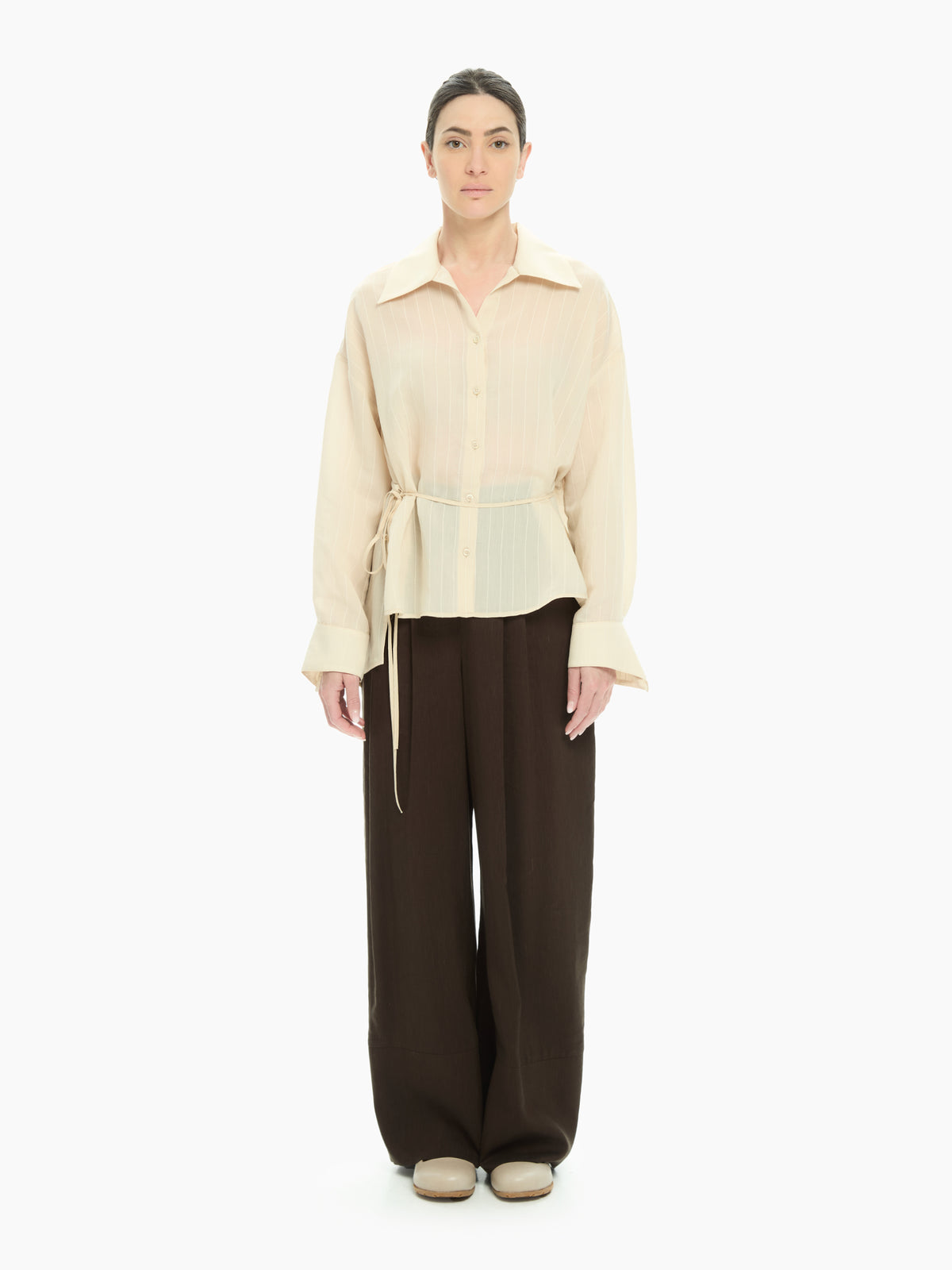 IXOS Camicia con cintura laterale BEIGE