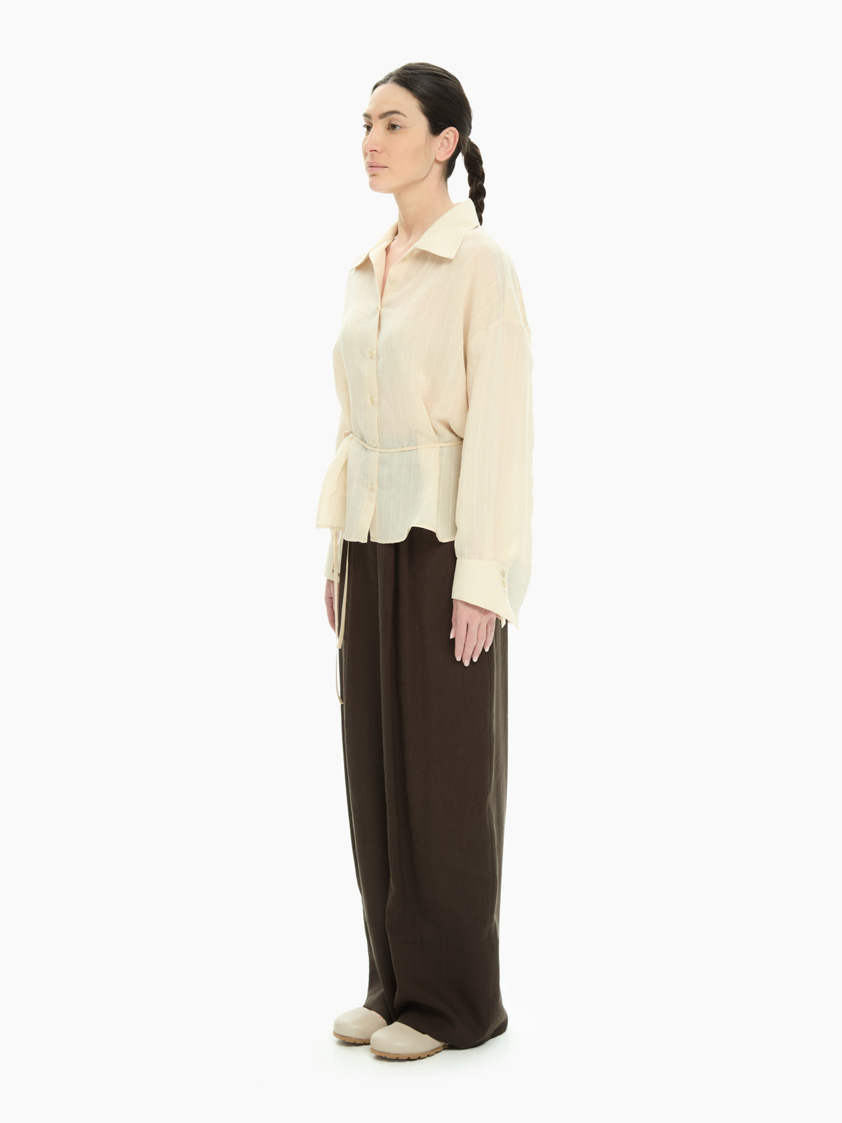 IXOS Camicia con cintura laterale BEIGE