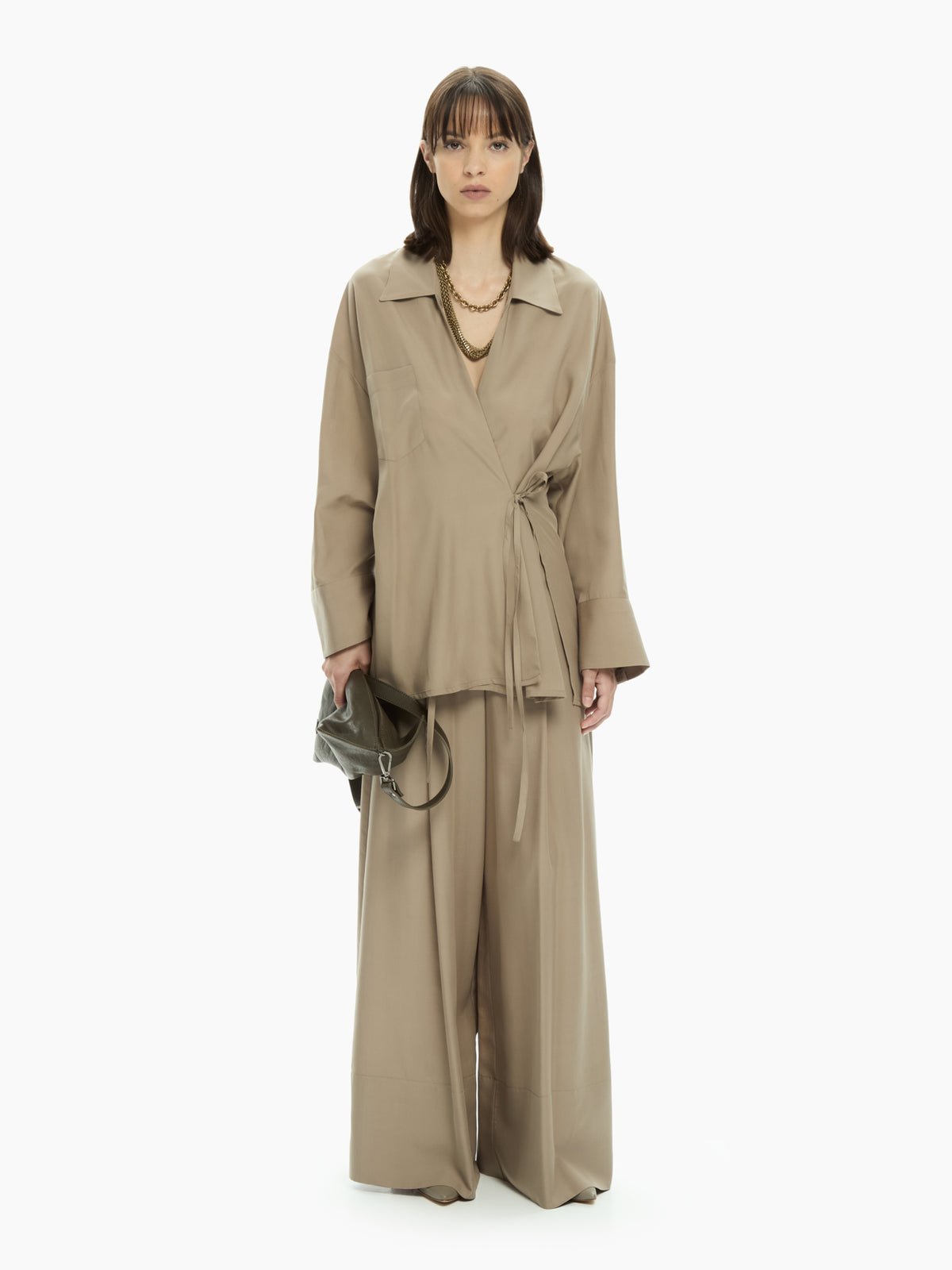 IXOS Camicia incrociata MARRONE