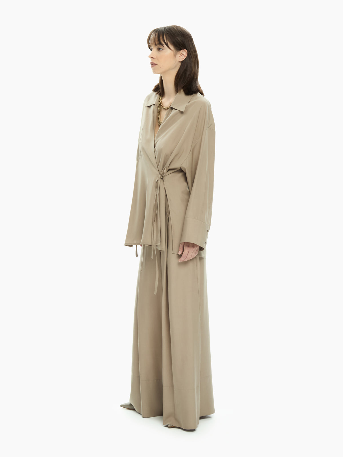 IXOS Camicia incrociata MARRONE