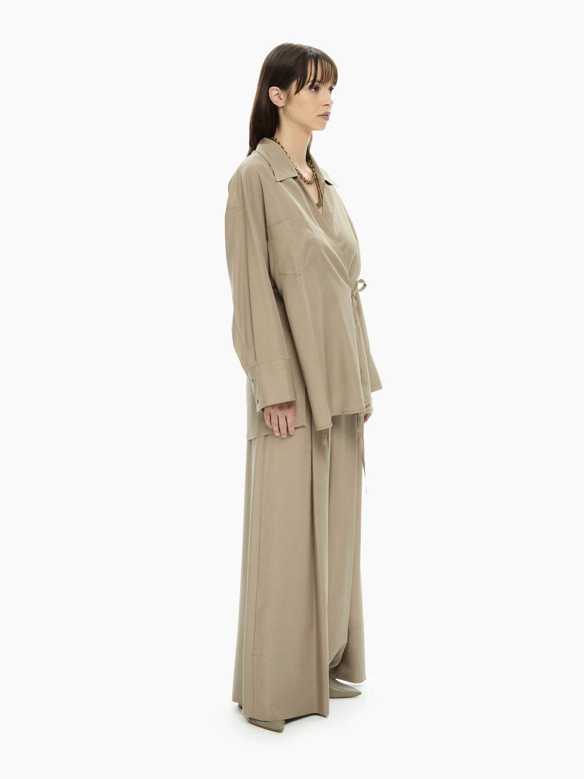IXOS Camicia incrociata MARRONE