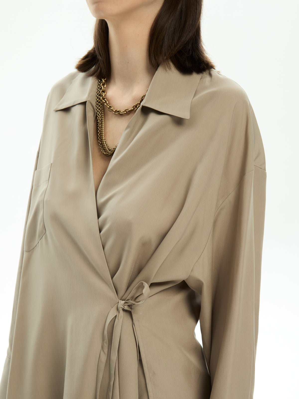 IXOS Camicia incrociata MARRONE