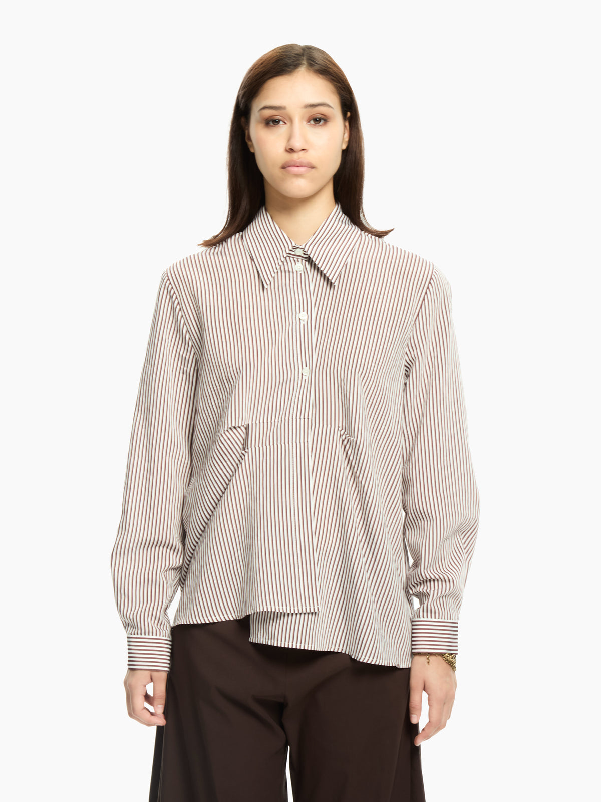 IXOS Camicia con costruzione asimmetrica MARRONE