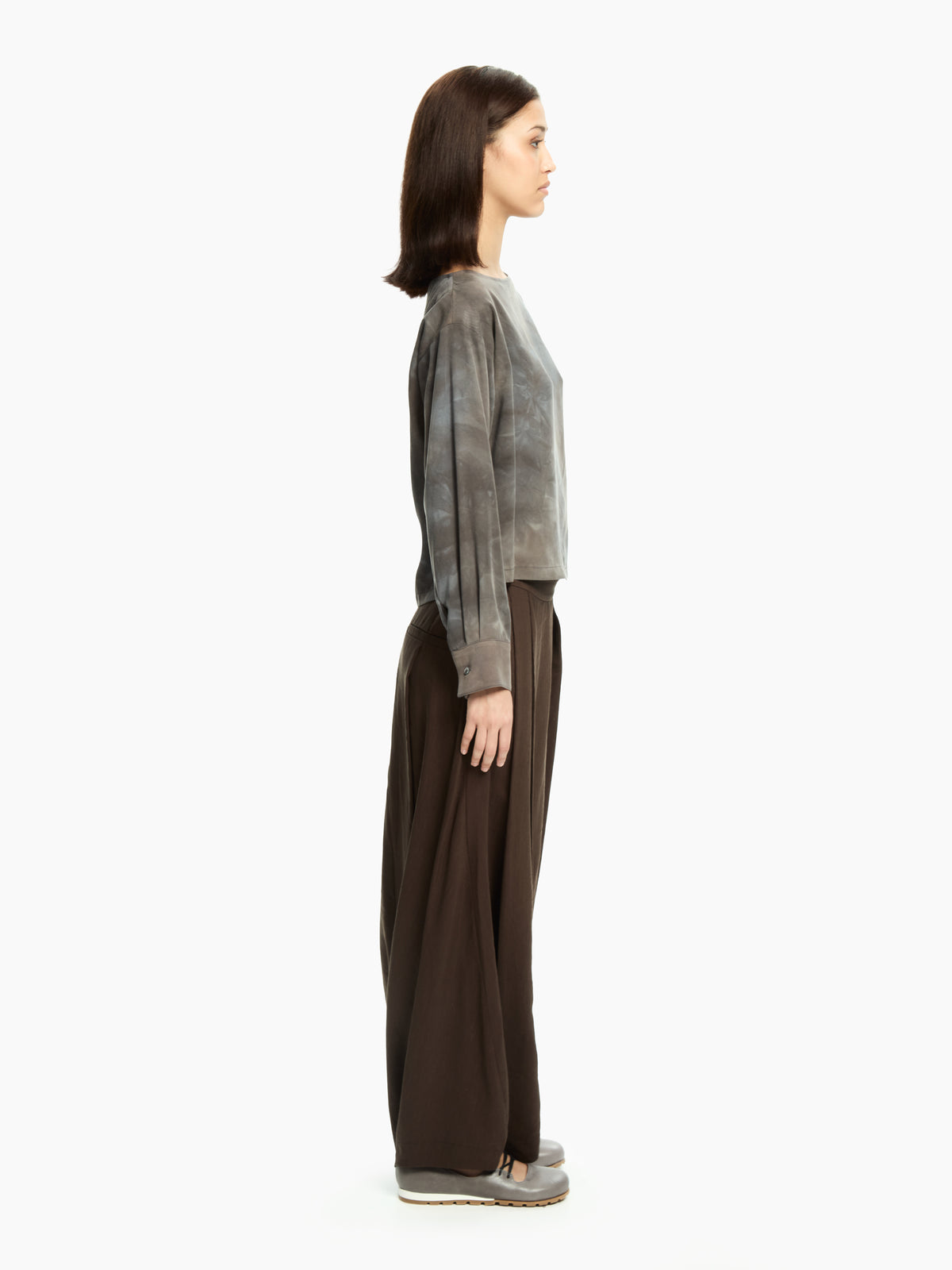 IXOS Blusa fluida con stampa astratta  GRIGIO