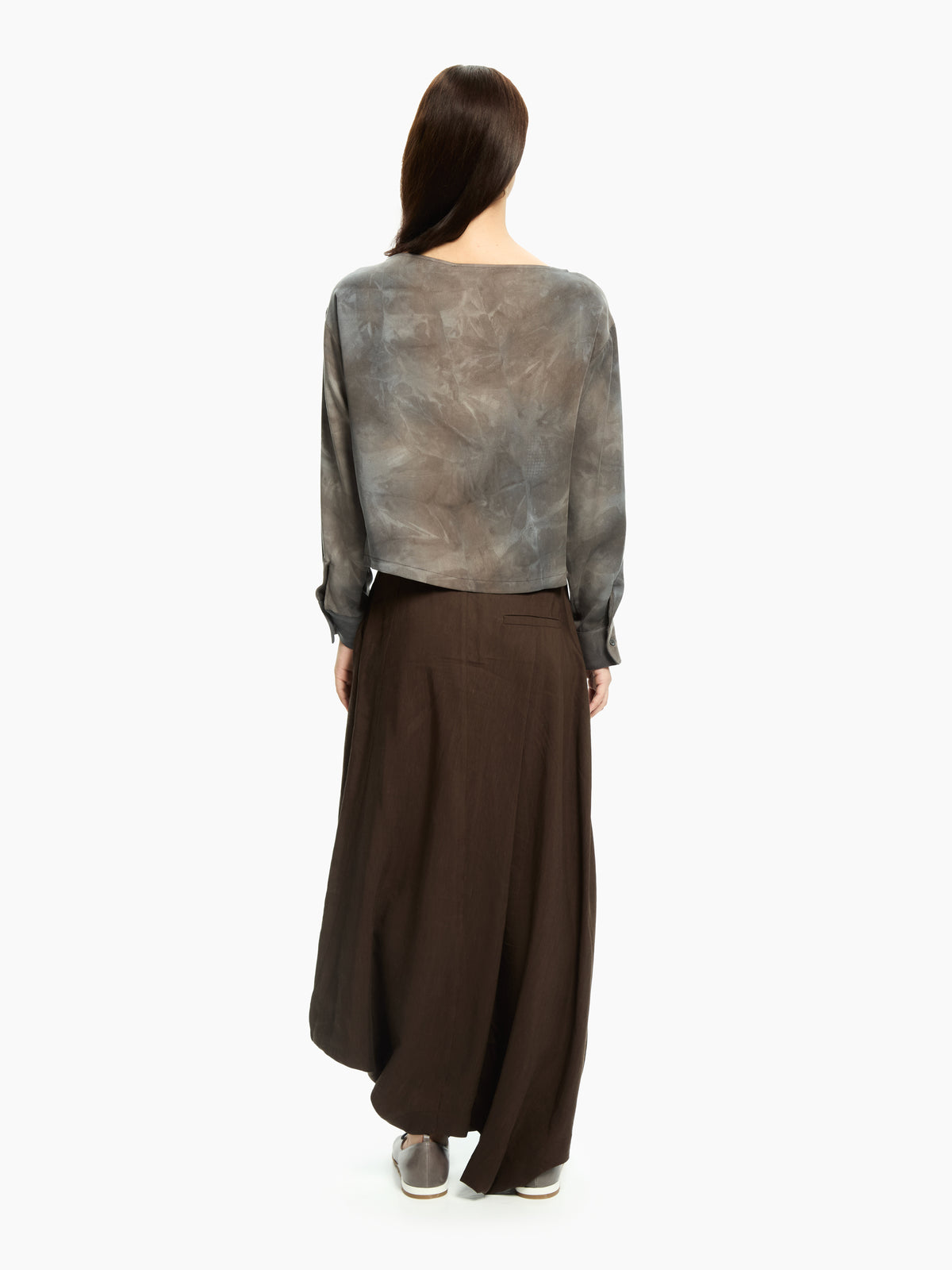 IXOS Blusa fluida con stampa astratta  GRIGIO