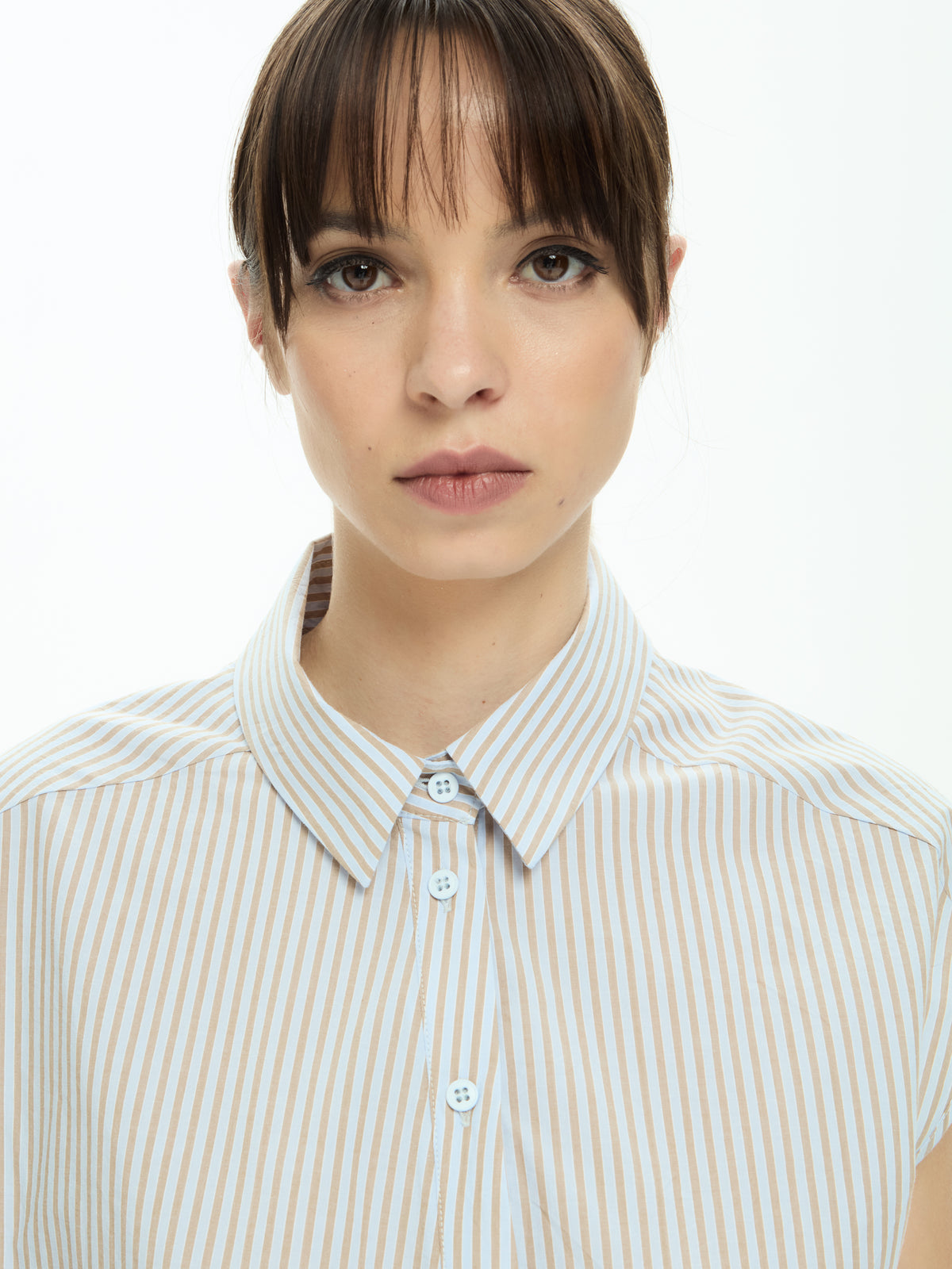 IXOS Camicia smanicata con cintura AZZURRO