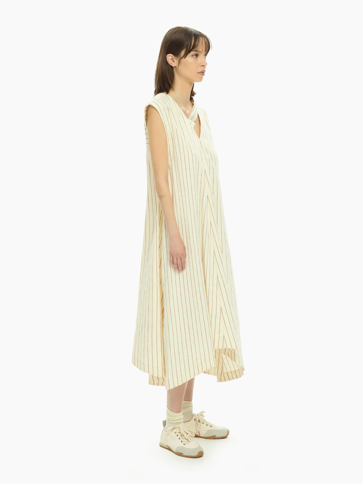 IXOS Abito camicia a righe BEIGE