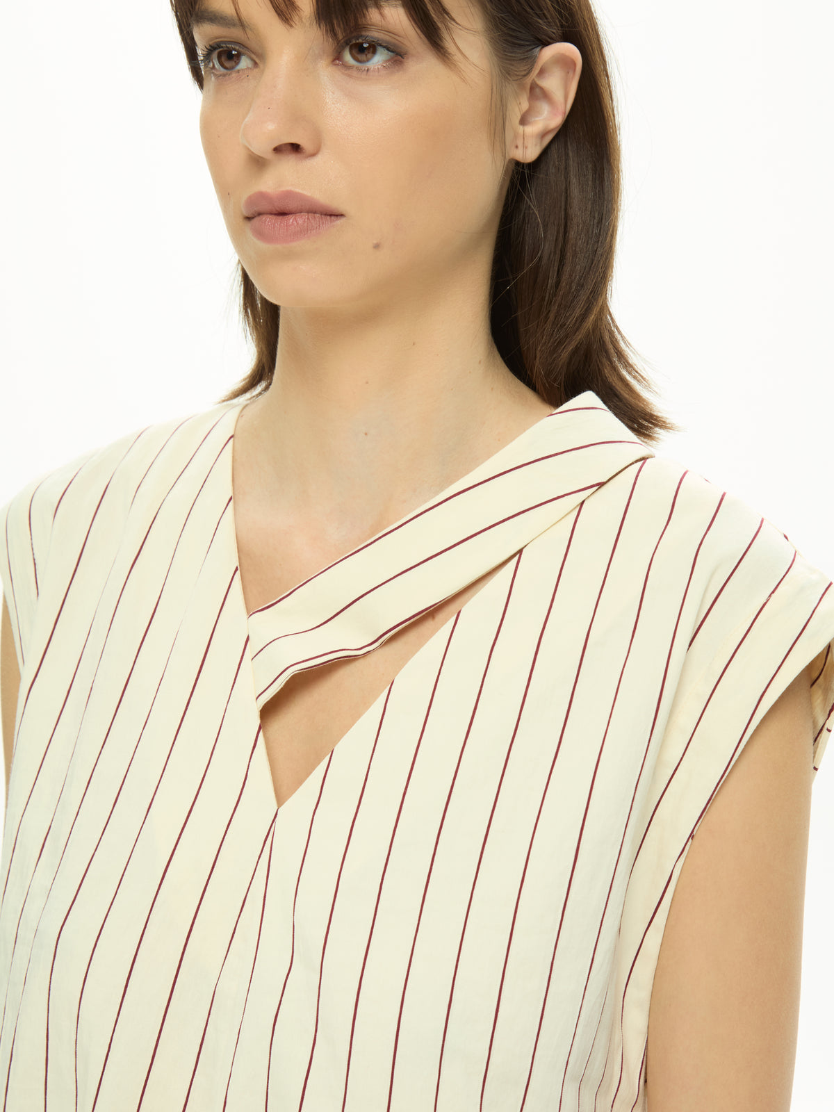 IXOS Abito camicia a righe BEIGE