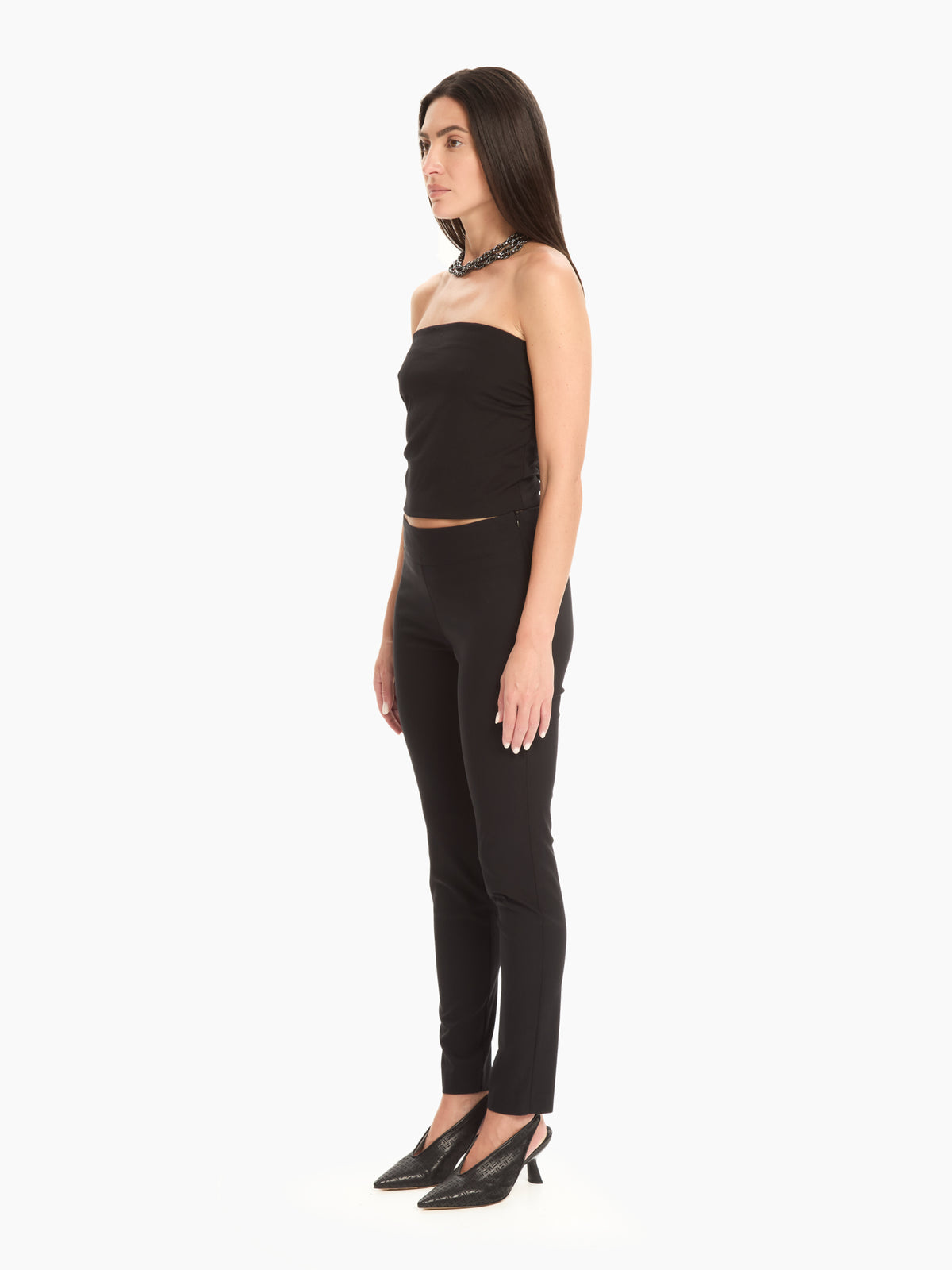 IXOS Pantaloni slim a vita alta NERO