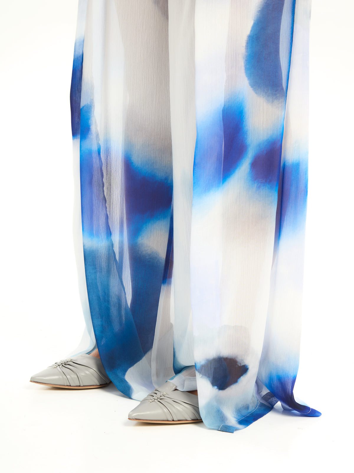 IXOS Pantaloni ampi con stampa astratta AZZURRO