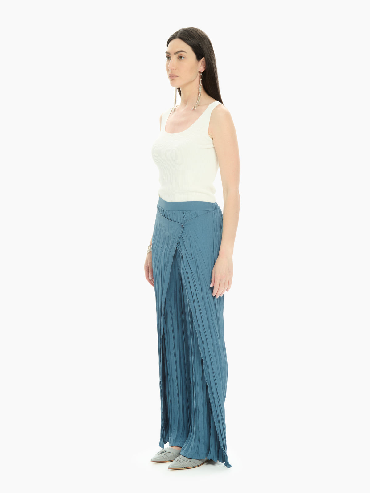 IXOS Pantalone plissé con pannello  AZZURRO