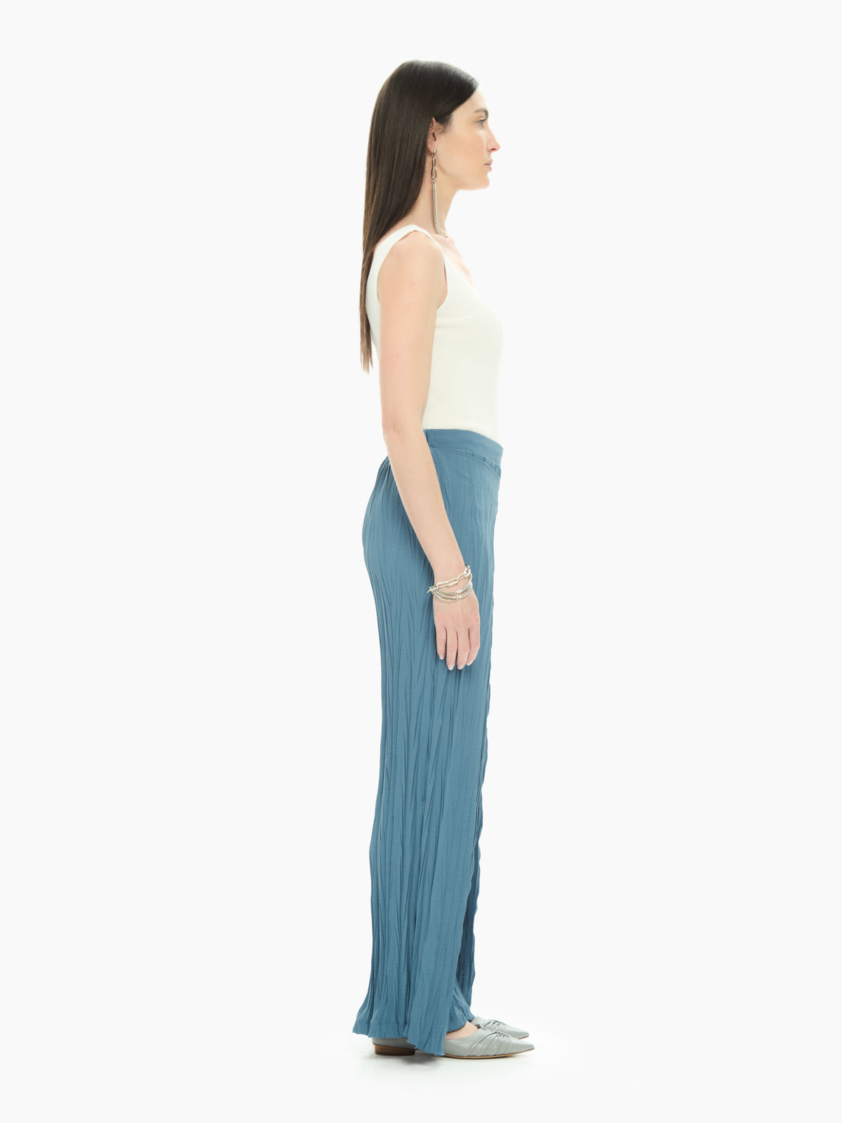 IXOS Pantalone plissé con pannello  AZZURRO