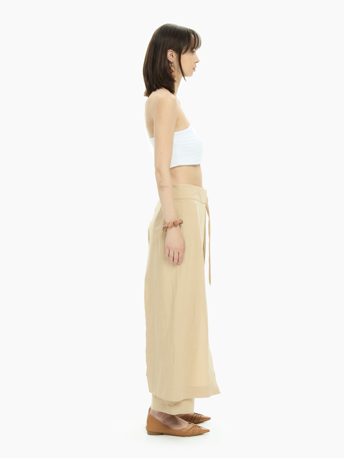 IXOS Pantalone ampio con cintura incrociata BEIGE