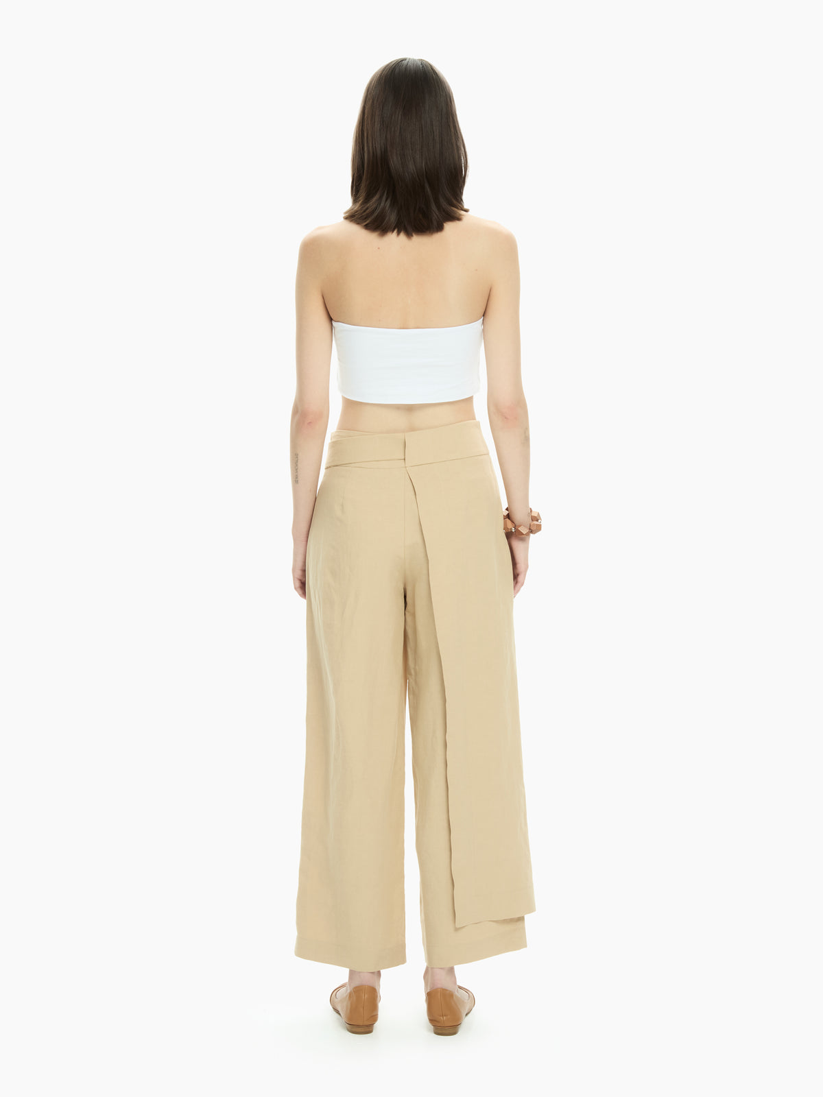 IXOS Pantalone ampio con cintura incrociata BEIGE