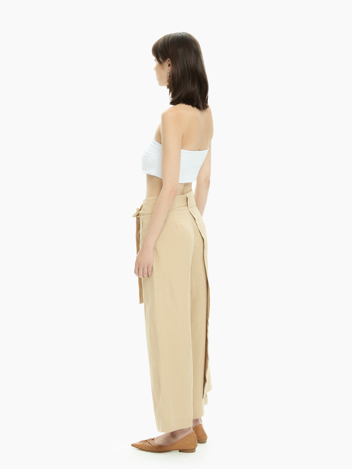 IXOS Pantalone ampio con cintura incrociata BEIGE