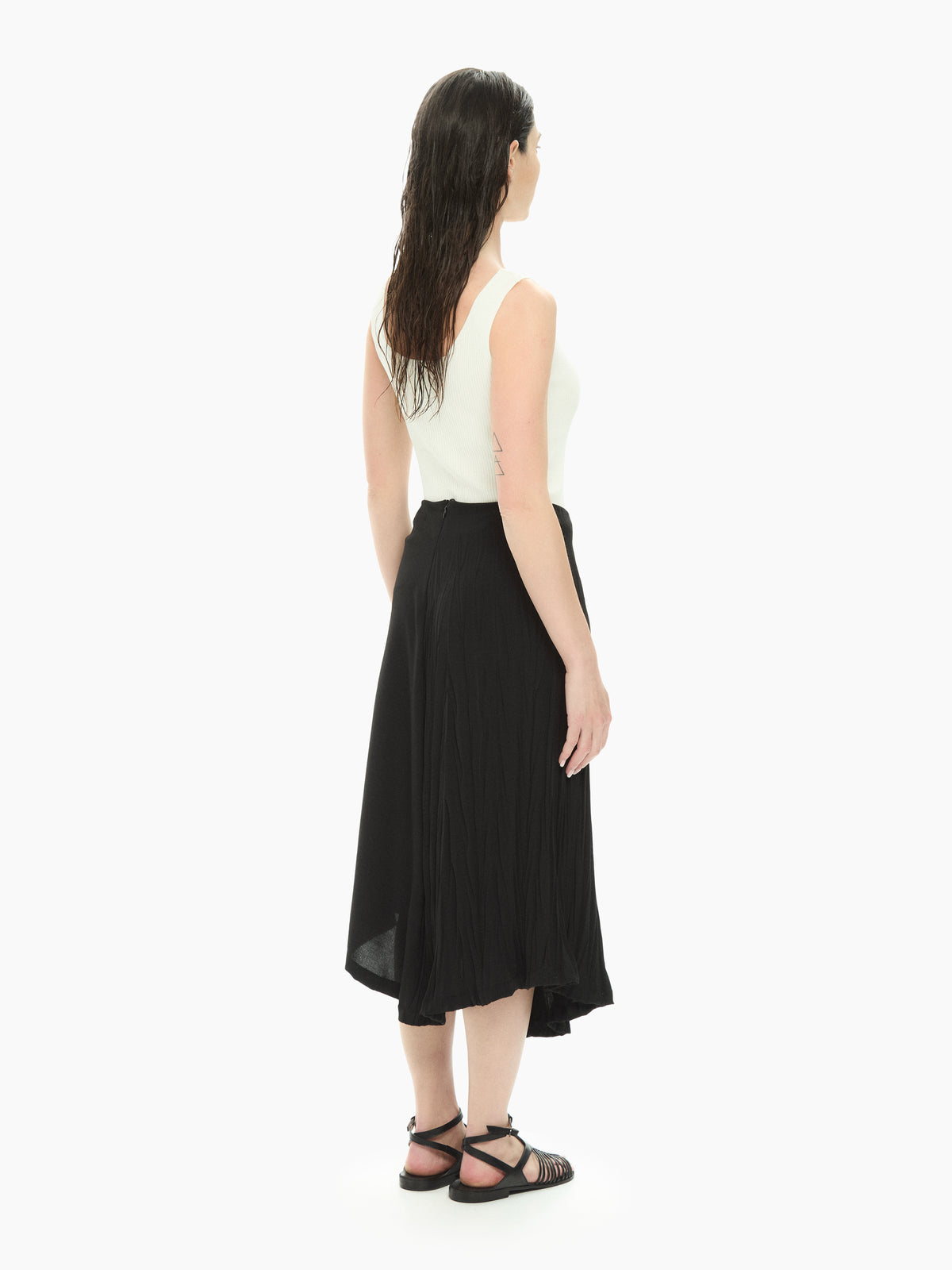 IXOS Gonna con pannelli plissè NERO