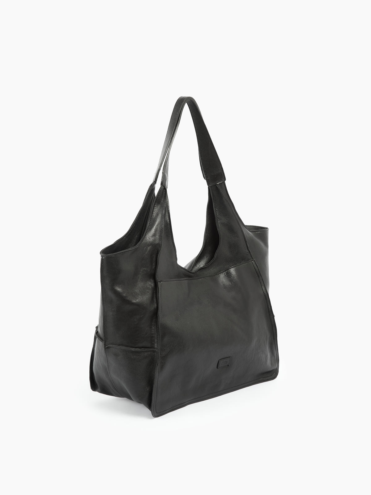 IXOS Borsa shopper in pelle morbida NERO