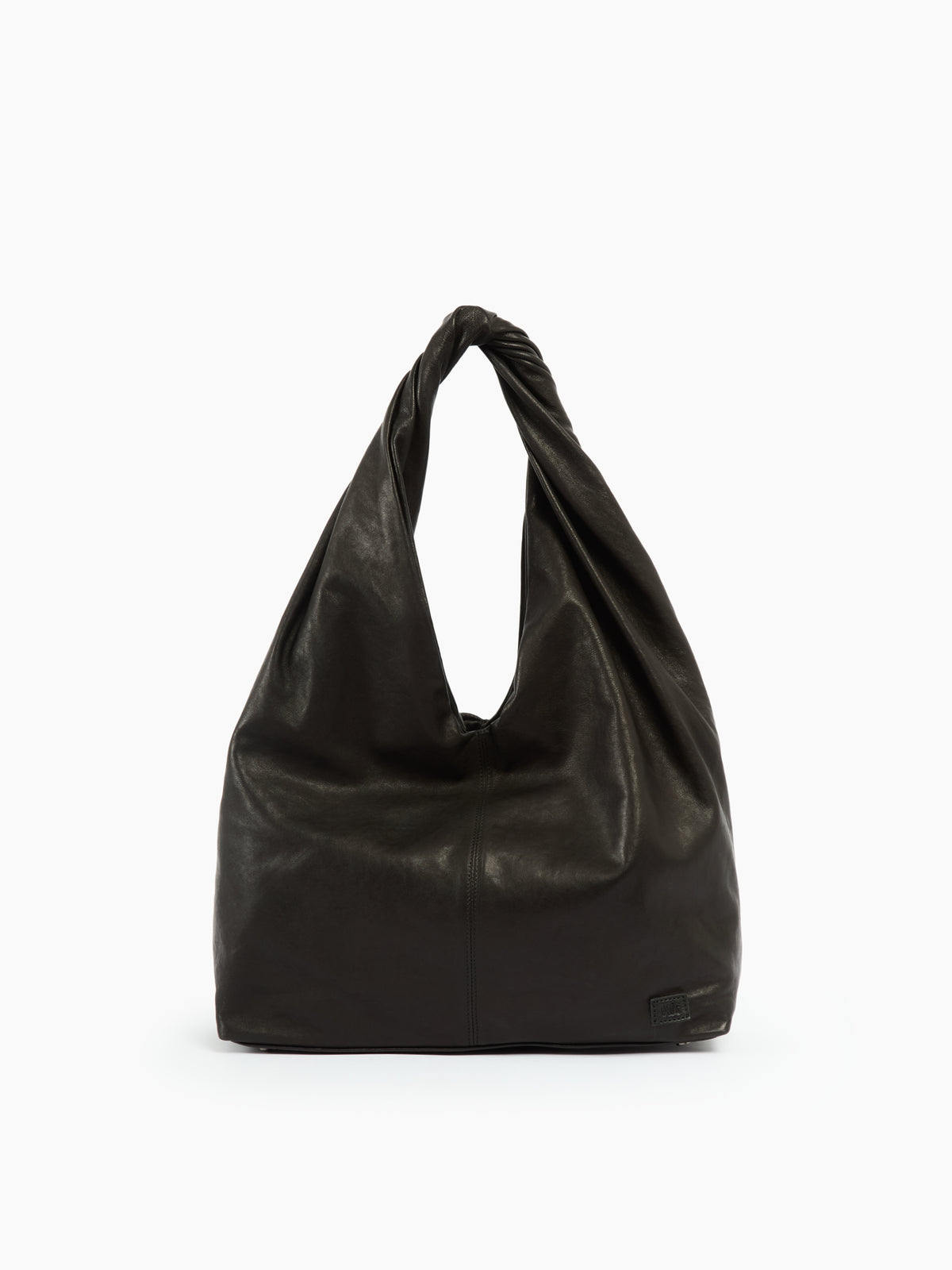 IXOS Borsa hobo in pelle con manico intrecciato NERO