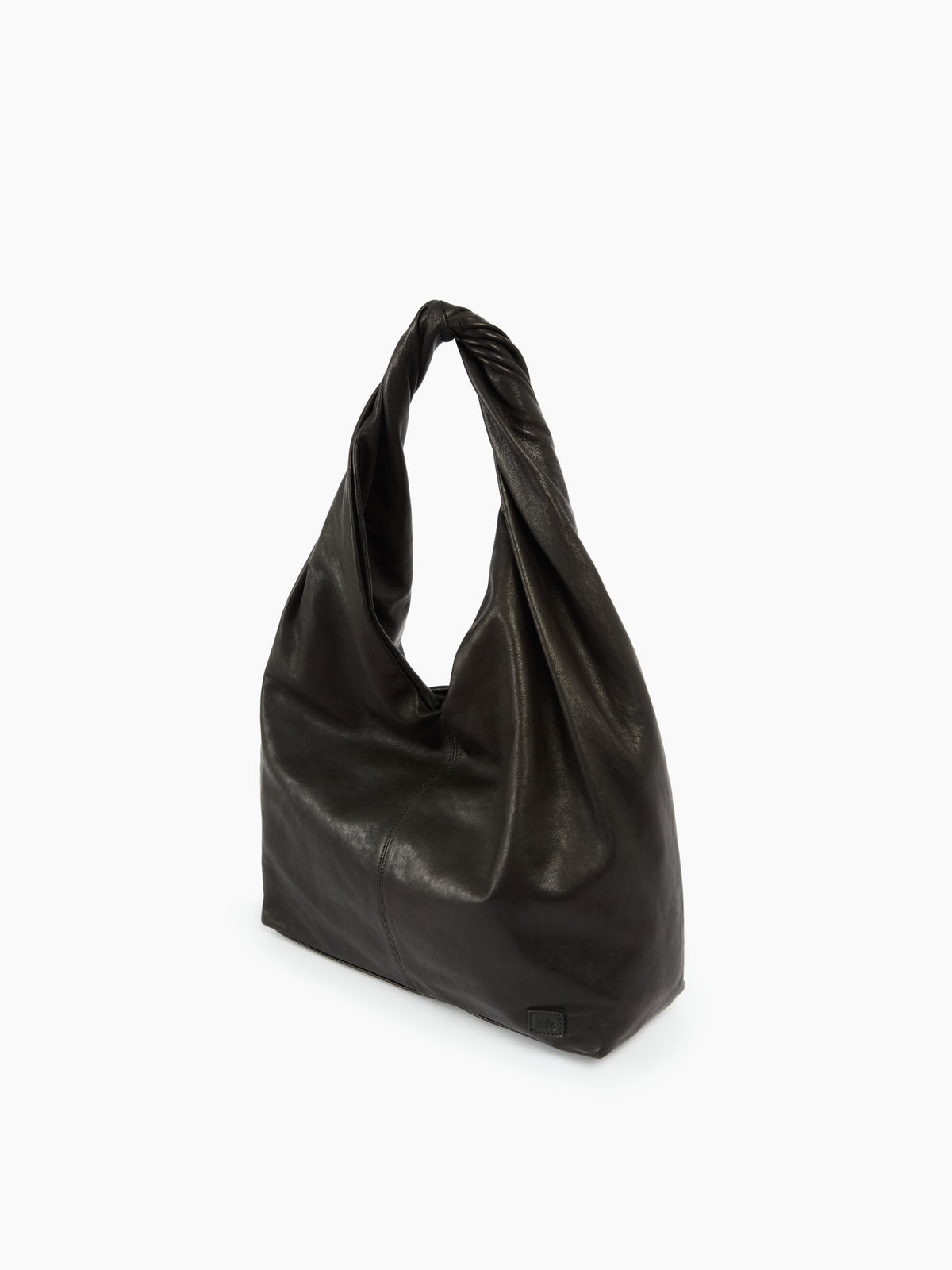 IXOS Borsa hobo in pelle con manico intrecciato NERO