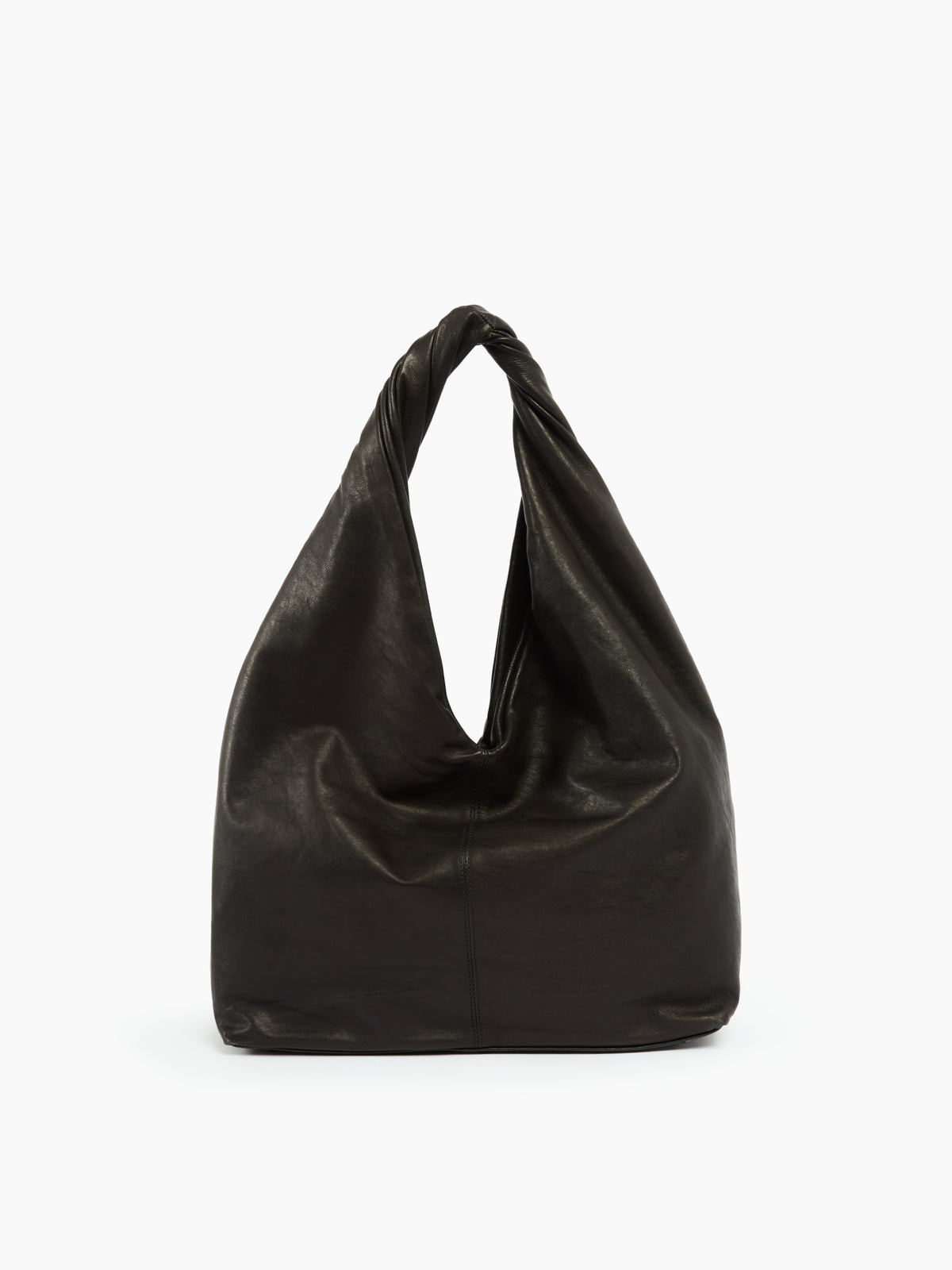 IXOS Borsa hobo in pelle con manico intrecciato NERO