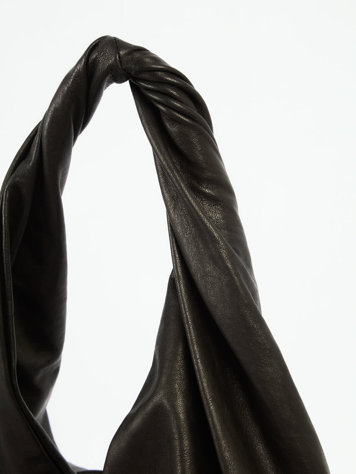 IXOS Borsa hobo in pelle con manico intrecciato NERO